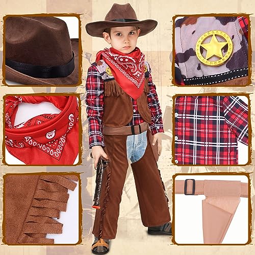Disfraz cowboy para niños 7 piezas años 3-10 miniatura 3