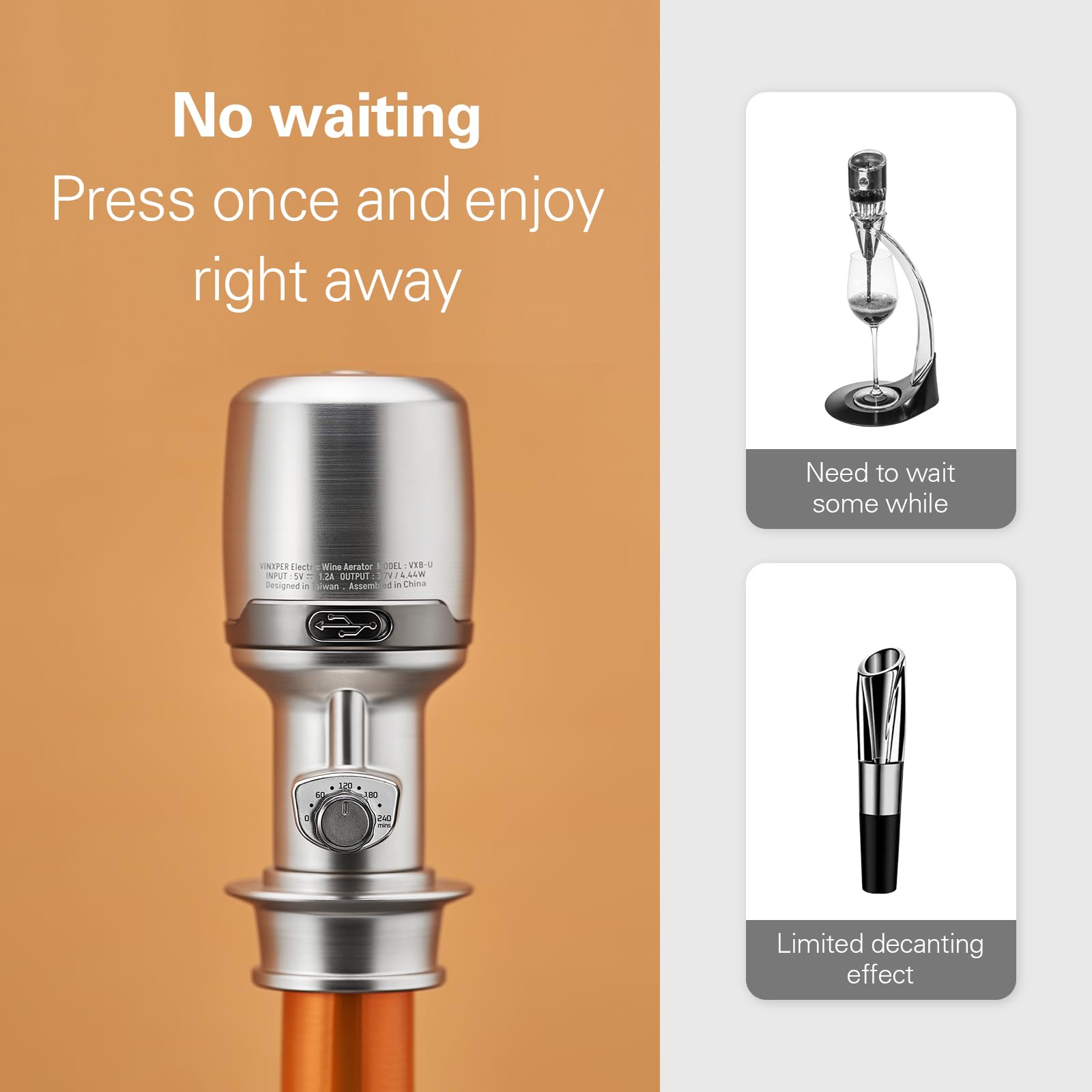 Amazon.com: Vinxper Expert Adjustable Electric Wine Aerator 