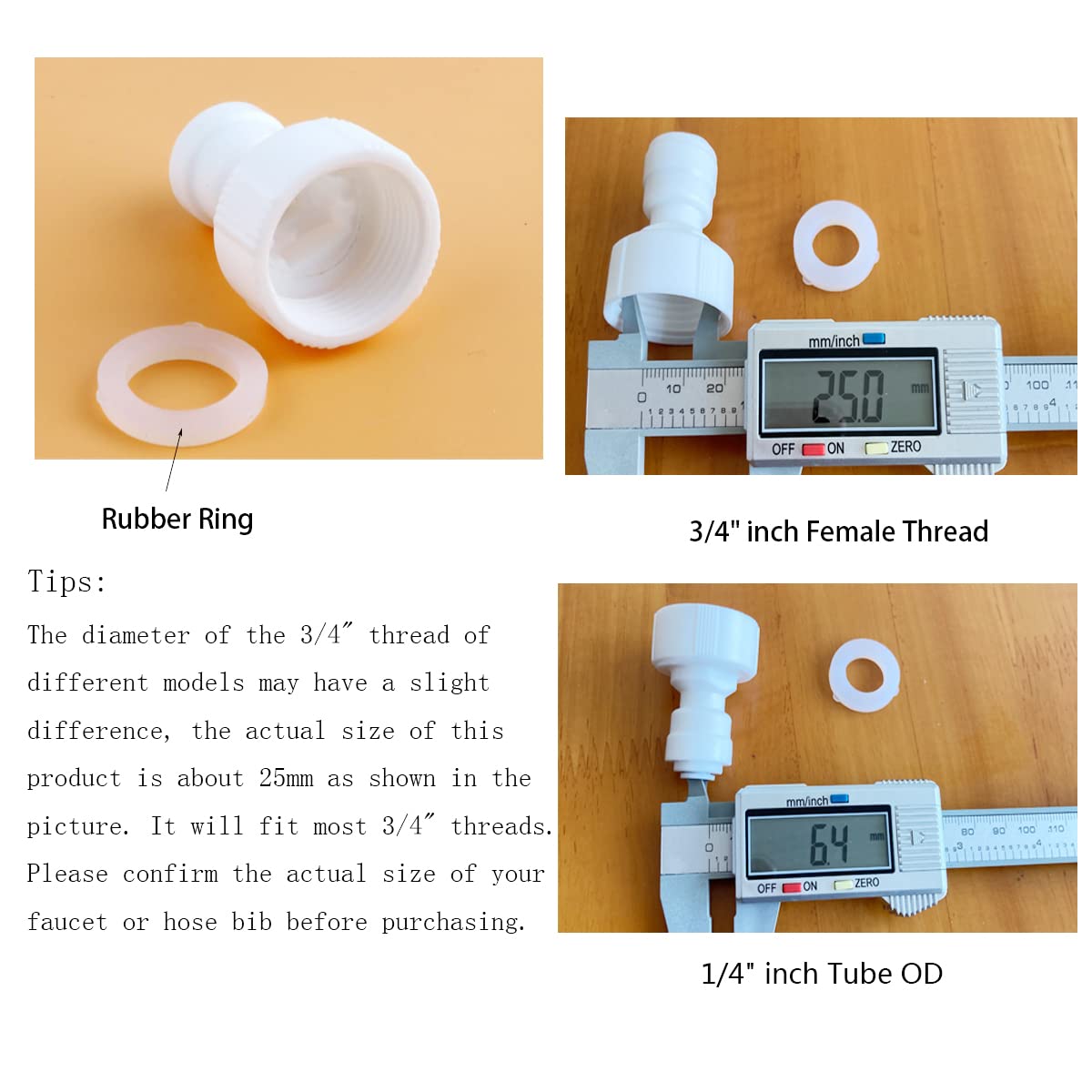 Lot De 6 Connecteurs De Filtre à Eau, Filetage Femelle De 1,9 Cm