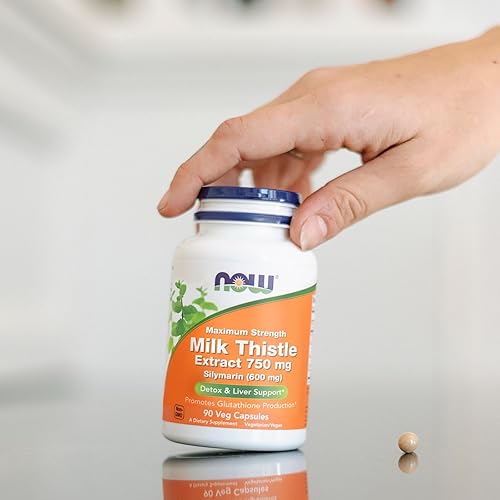 Miniatura 6 de NOW Foods Extracto de cardo mariano 750 mg de silimarina (600 mg), fuerza máxima - 90 cápsulas vegetales