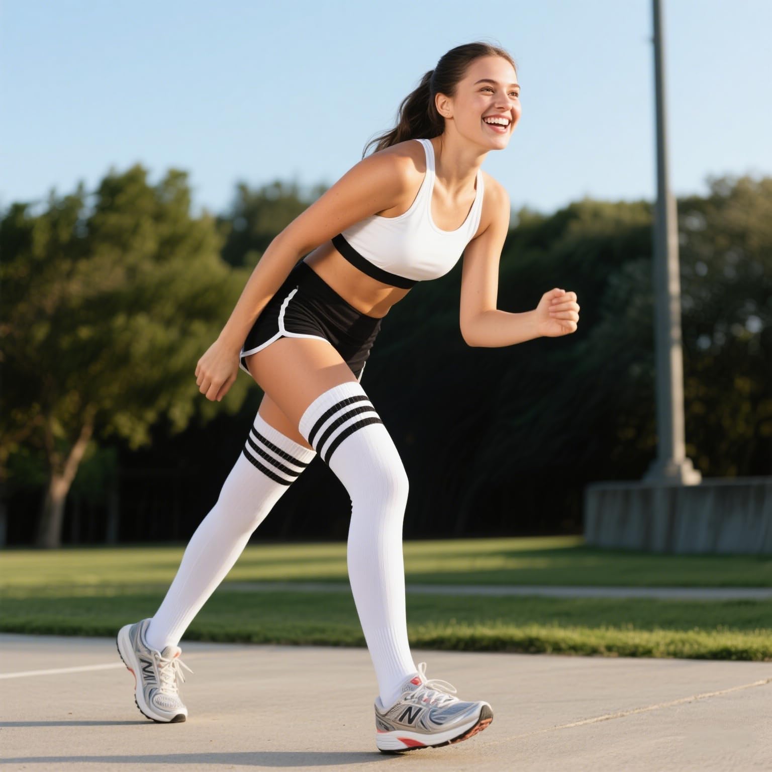 Zando Women's 6-Pack Cotton Thigh High Over Knee Socks - Striped Boot Socks & Leg Warmers for Daily, Sports, Cosplay: One Size E Colored Stripes*6