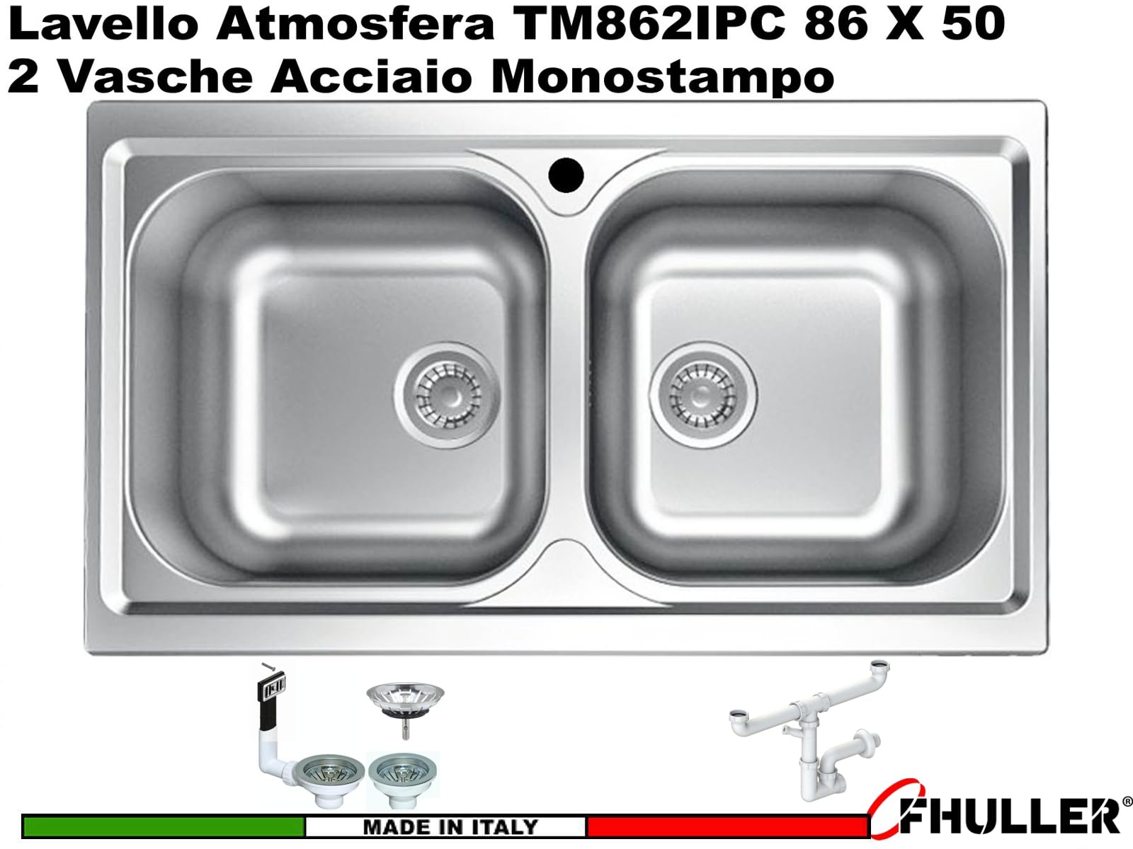 Apell TM862IPC ATMOSFERA 2 Vasche 86x50 Lavello Inox
