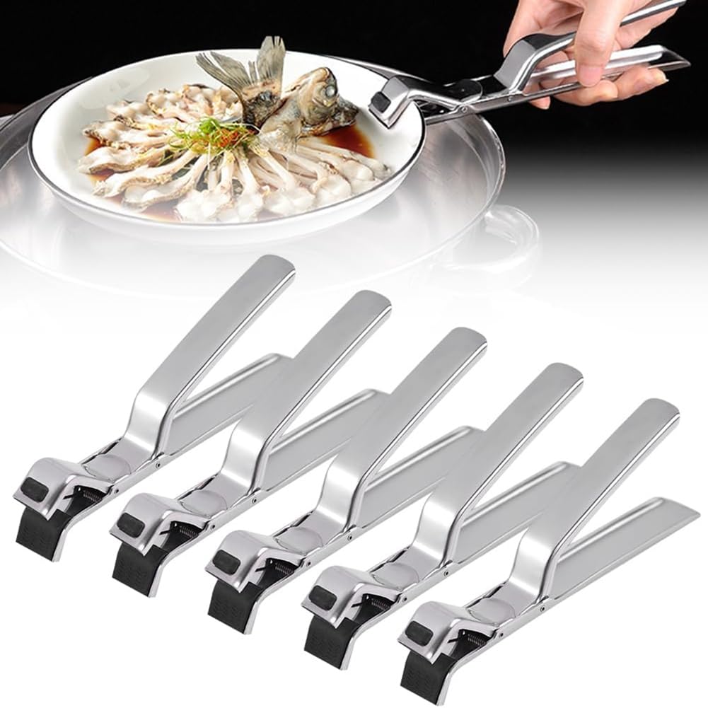 CTRLZS Stainless Steel Anti-Scalding Bowl Clip Clamp, Multi-Purpose Anti-Scald Holder Clip for Kitchen, Plate Gripper, Clip Bowl Plate