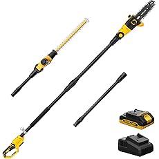 DEWALT 20V MAX* Pole Saw and Hedge Trimmer Attachment, 15-foot Reach, Brushless, Tool-Only (DCPS620B & DCPH820BH)