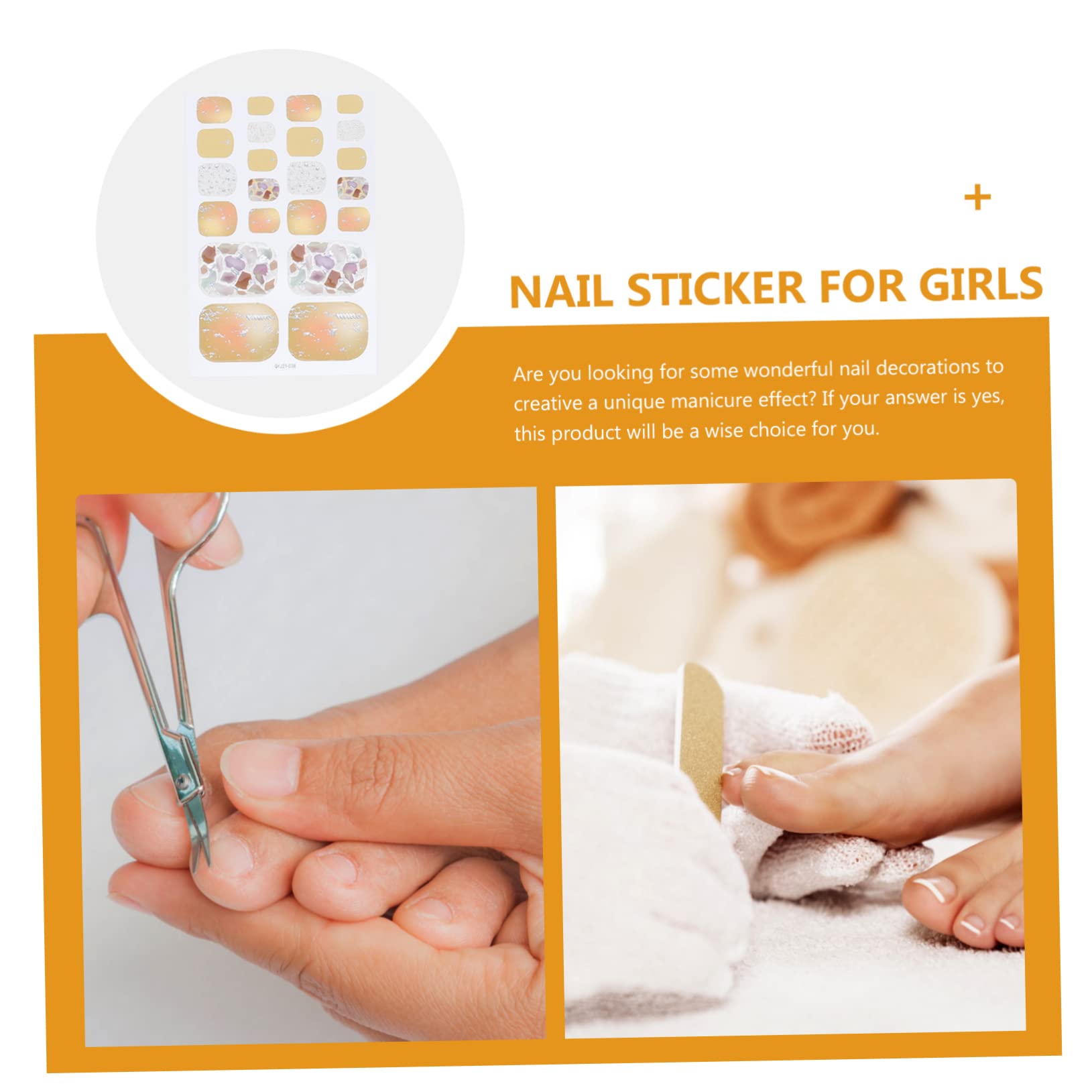 Beavorty 5 Set Di Adesivi Autoadesivi Per Unghie Unghie Dei Piedi Decalcomanie Per Manicure Da Donna 8 Fogli X 5
