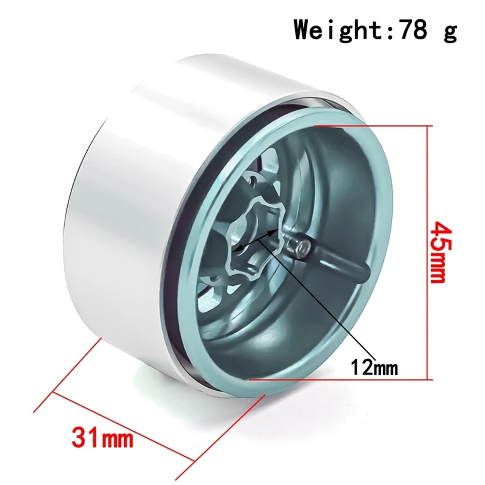 RC Pneus Jante Compatible avec TRX4 pour Axial SCX10 90046 SCX10 AXI03007 AXI03003, 4 Pièces en Alliage D'aluminium 1.9 Pouces, Jante De Moyeu De Roue À Billes 1/10 RC Chenille