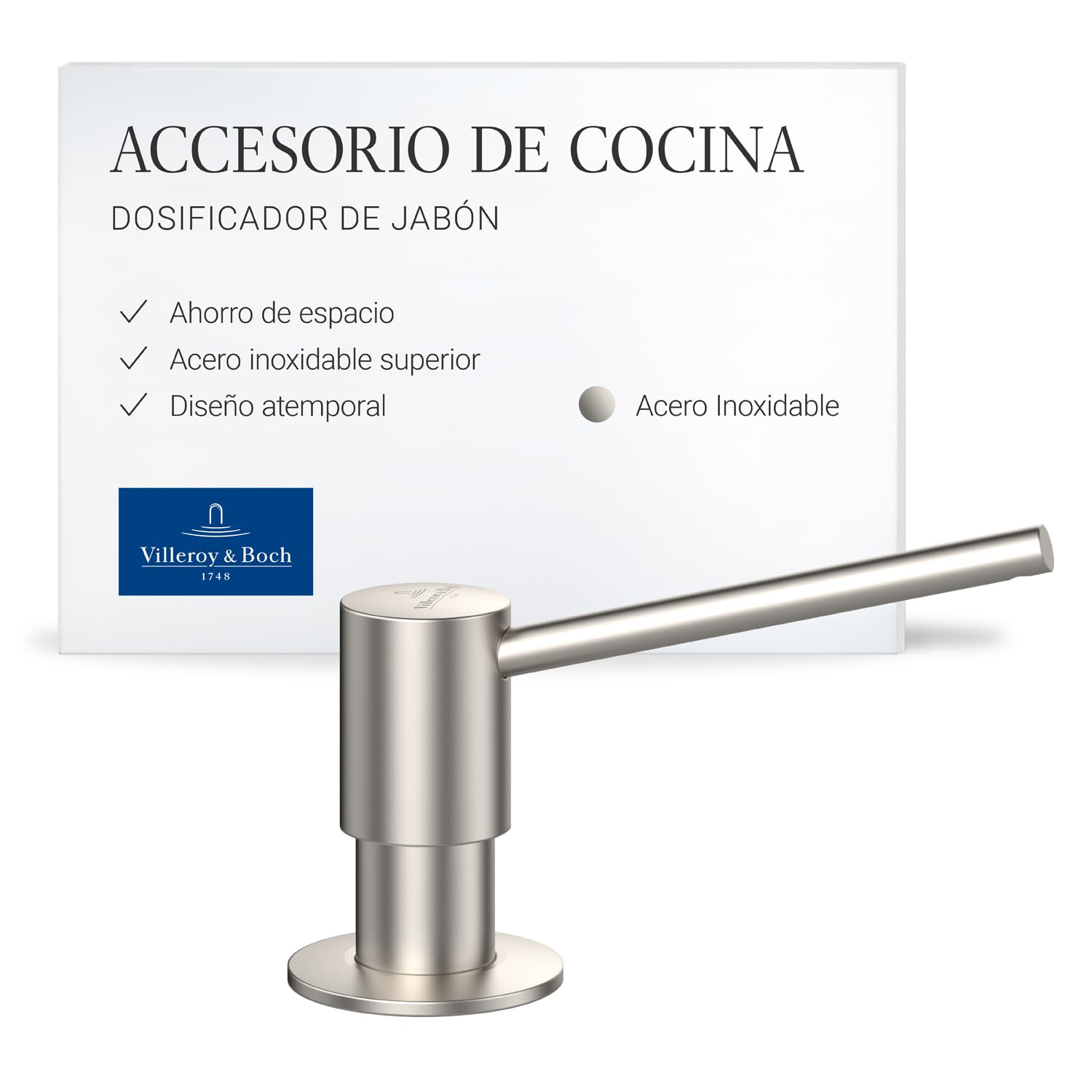 Villeroy & Boch VB-9236 20 LC, Dispensador de jabón, Brushed steel