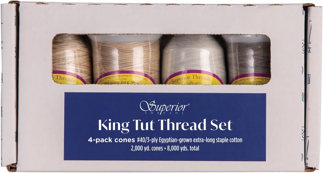 Superior Threads King TUT Cotton Sewing Quilting Thread 2000 Yard Cone 4-Pack (Nubian Naturals)