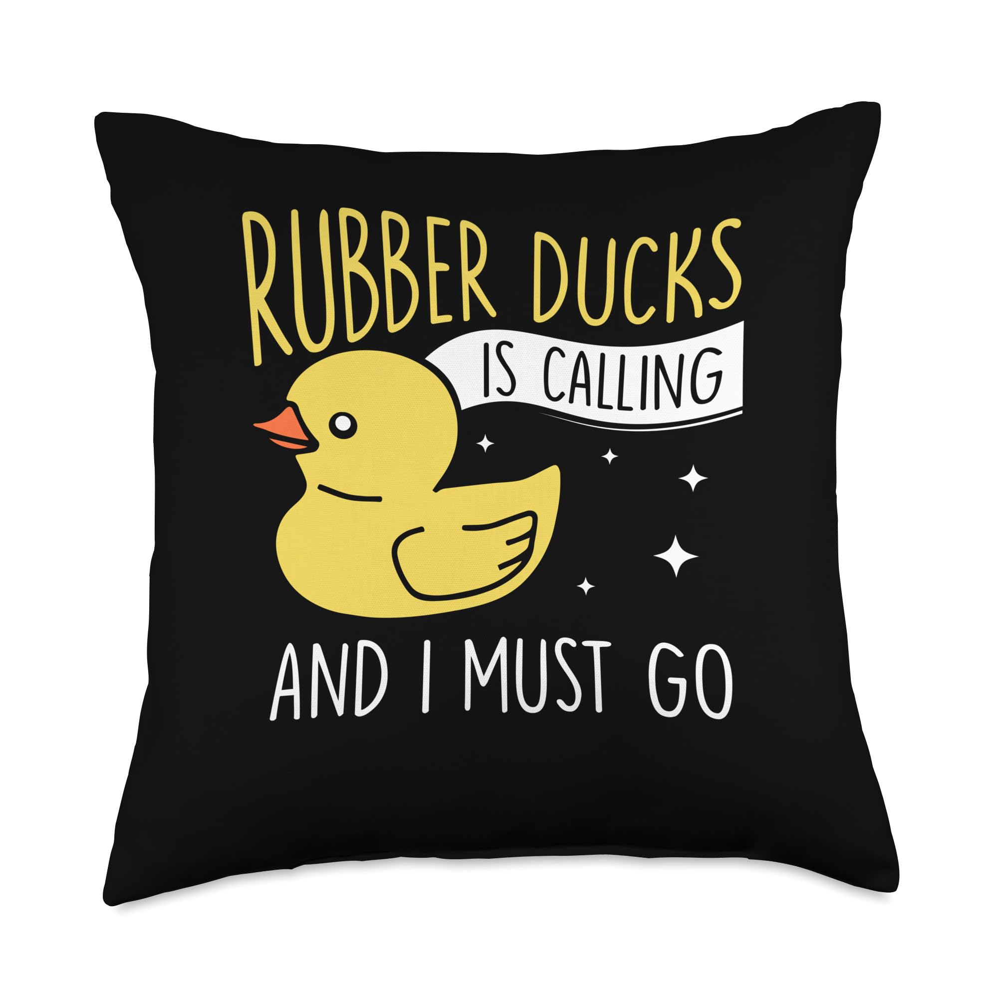 Calling and I Must Go-Rubber Duck Throw Pillow, 18x18, Multicolor