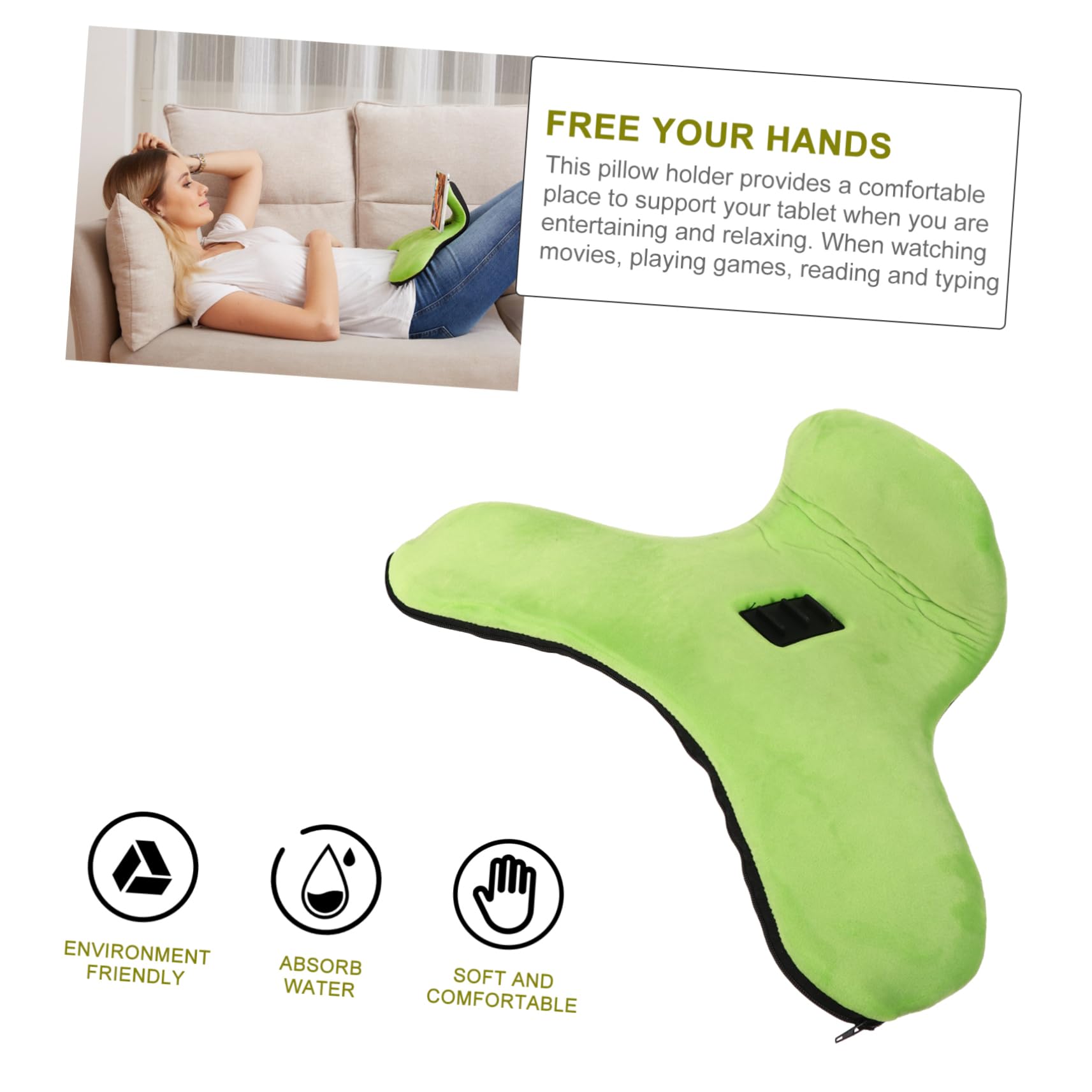Supporto Tablet Cuscino Verde Regolabile a Tre Posizioni