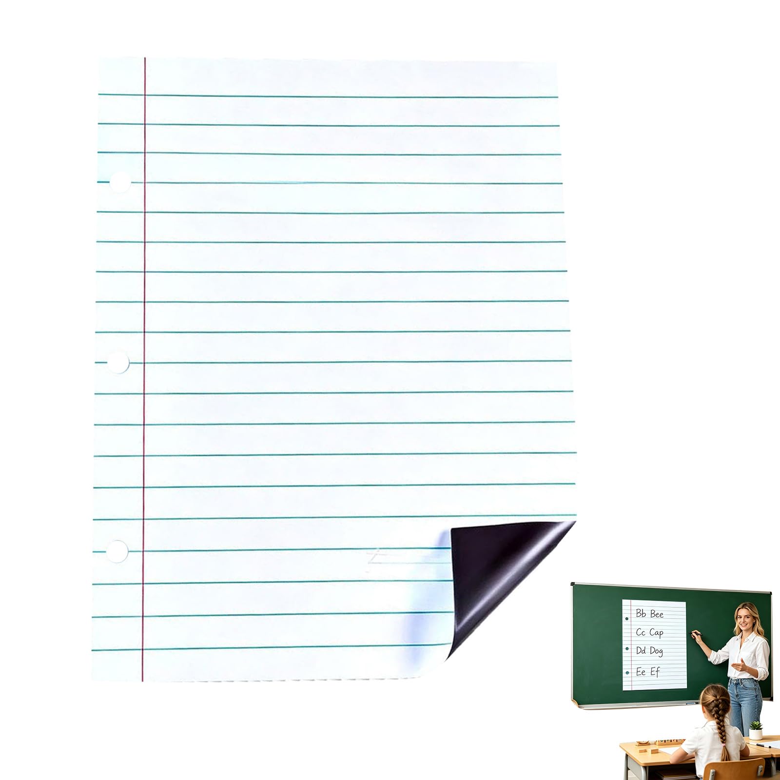 Giant Magnetic Notebook Paper Lined Chart Paper White Board Paper Dry Erase Reusable Whiteboard Notebook Teacher Essentials Supplies Dry Erase Handwriting Lined Classroom Whiteboard Accessories