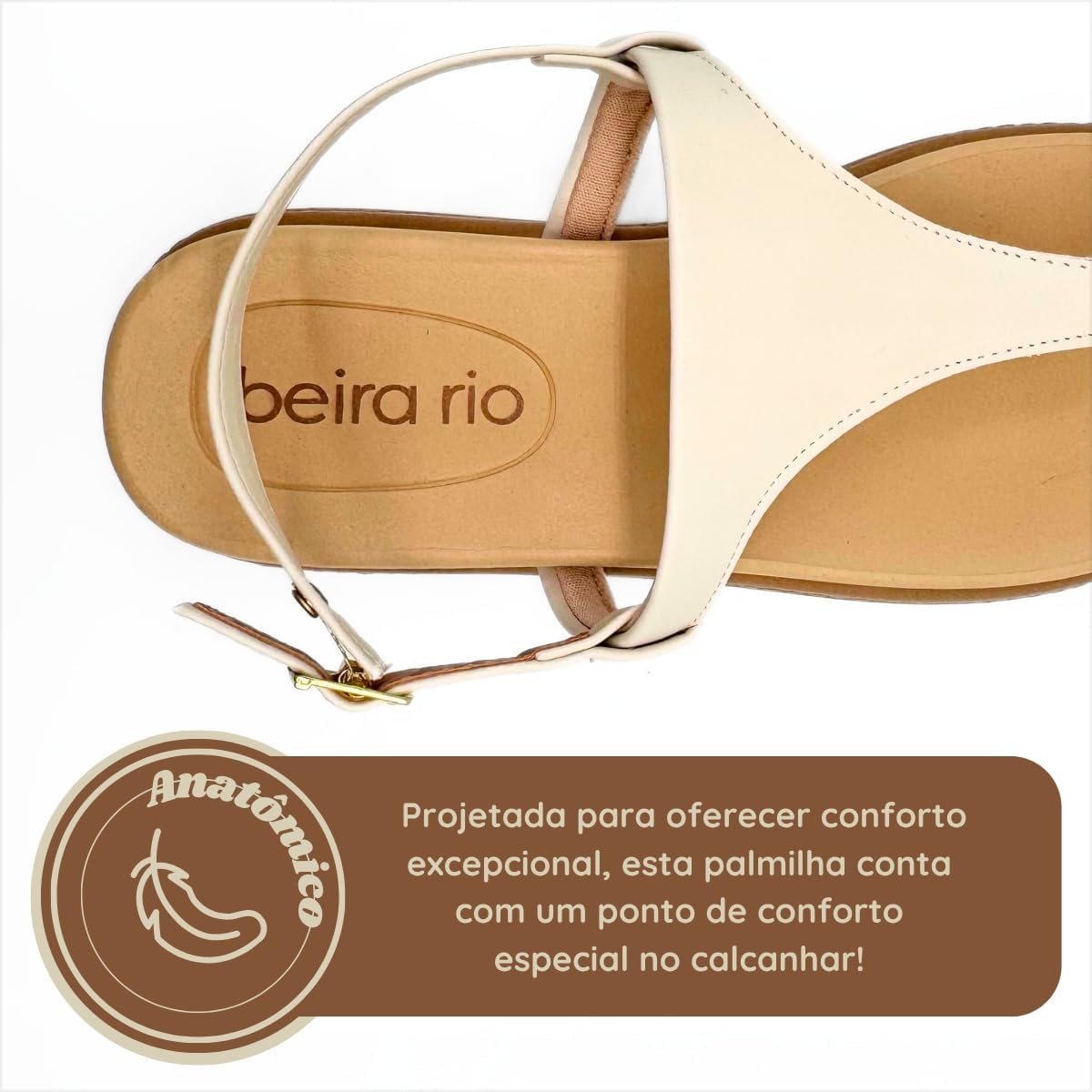 Sandália Detalhe Dedo Dourado Beira Rio - Leve, Confortável e Uso Prolongado Sandália Detalhe Dedo Dourado Beira Rio - Leve, Confortável e Uso Prolongado