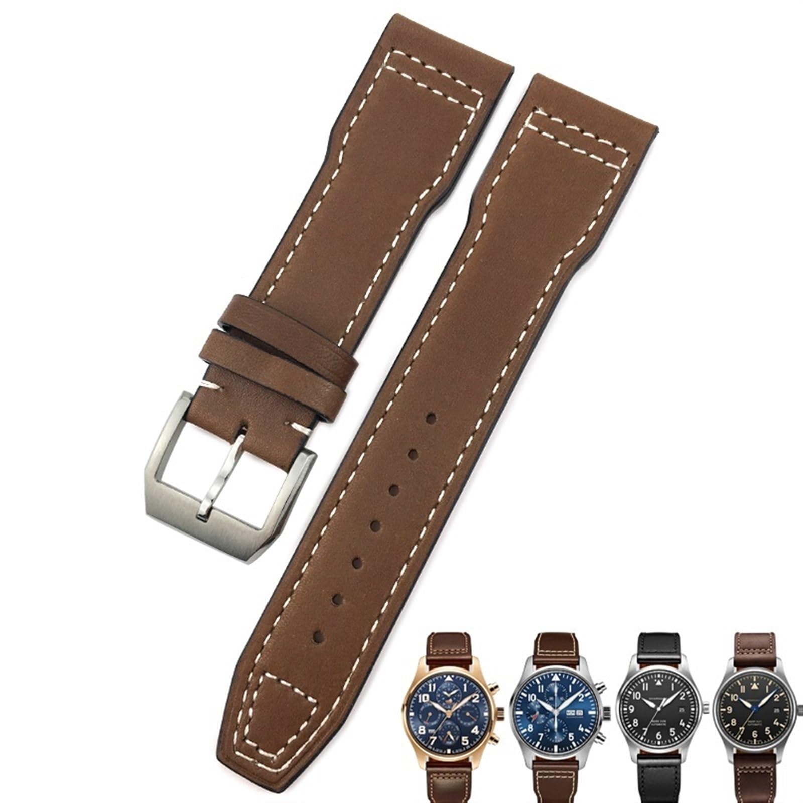 XMKT Pasek do zegarka ze skóry bydlęcej, 20 mm, 21 mm, 22 mm, odpowiedni do IWC Pilot Portfino Mark IW3270 pasek do zegarka ze skóry cielęcej