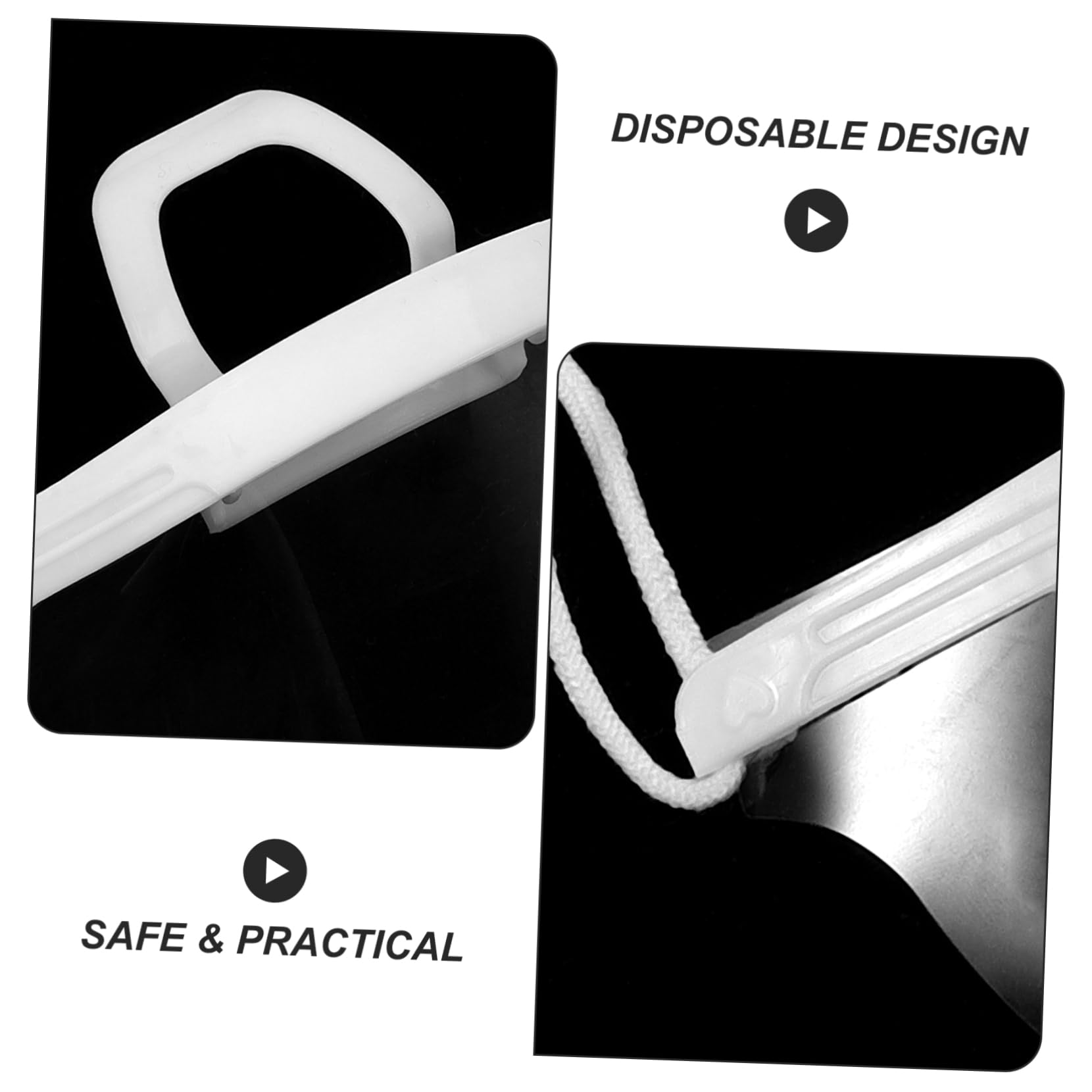 BEBEMOKO 5sets Overnight Face Mask Plastic Mask Chef Anti-fog Nose Cover Mouth Cover Restaurant Supply Waiter 20pcs*5