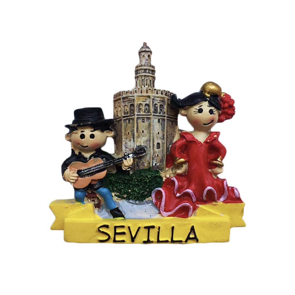 Wedarego Seville Singger Dancer 3D Spain Refrigerator Magnet Tourist Travel Souvenirs Handmade Resin Craft Magnetic Stickers Home Kitchen Decoration Fridge Magnet Collection Gift
