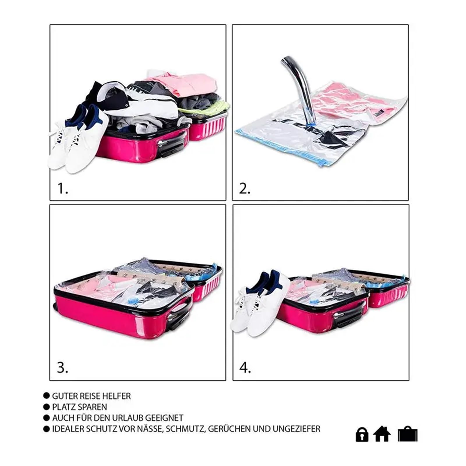 Vakuumbeutel für Kleidung, 12-teiliges Set, Vakuumbeutel, 60 x 40 cm, Aufbewahrungsbeutel, Vakuumbeutel, Vakuumbeutel