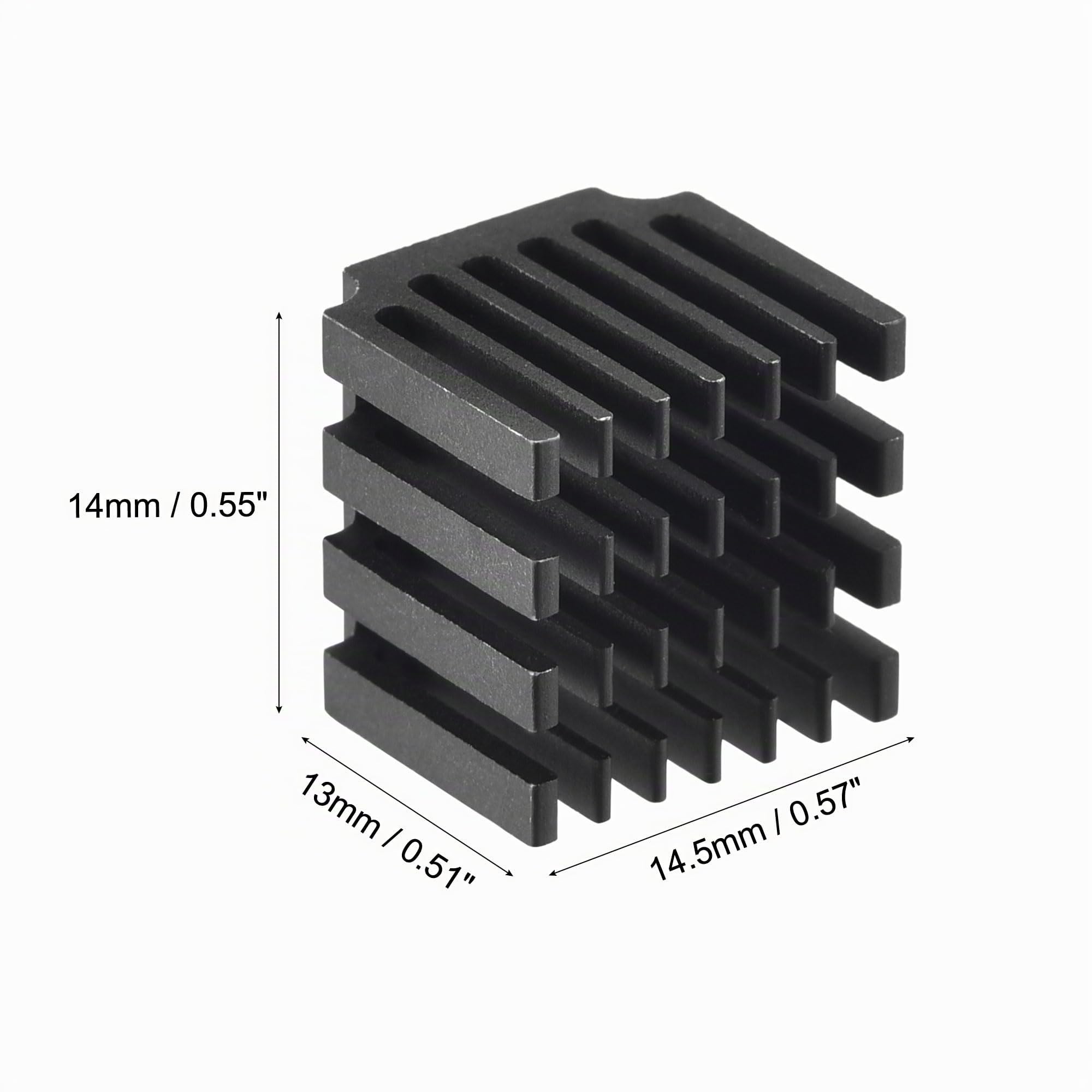 sourcing map 14.5x14x13mm Noir Thermique Auto-adhésif Alluminium Dissipateur Chaleur Radiateur Électroniques 10pcs