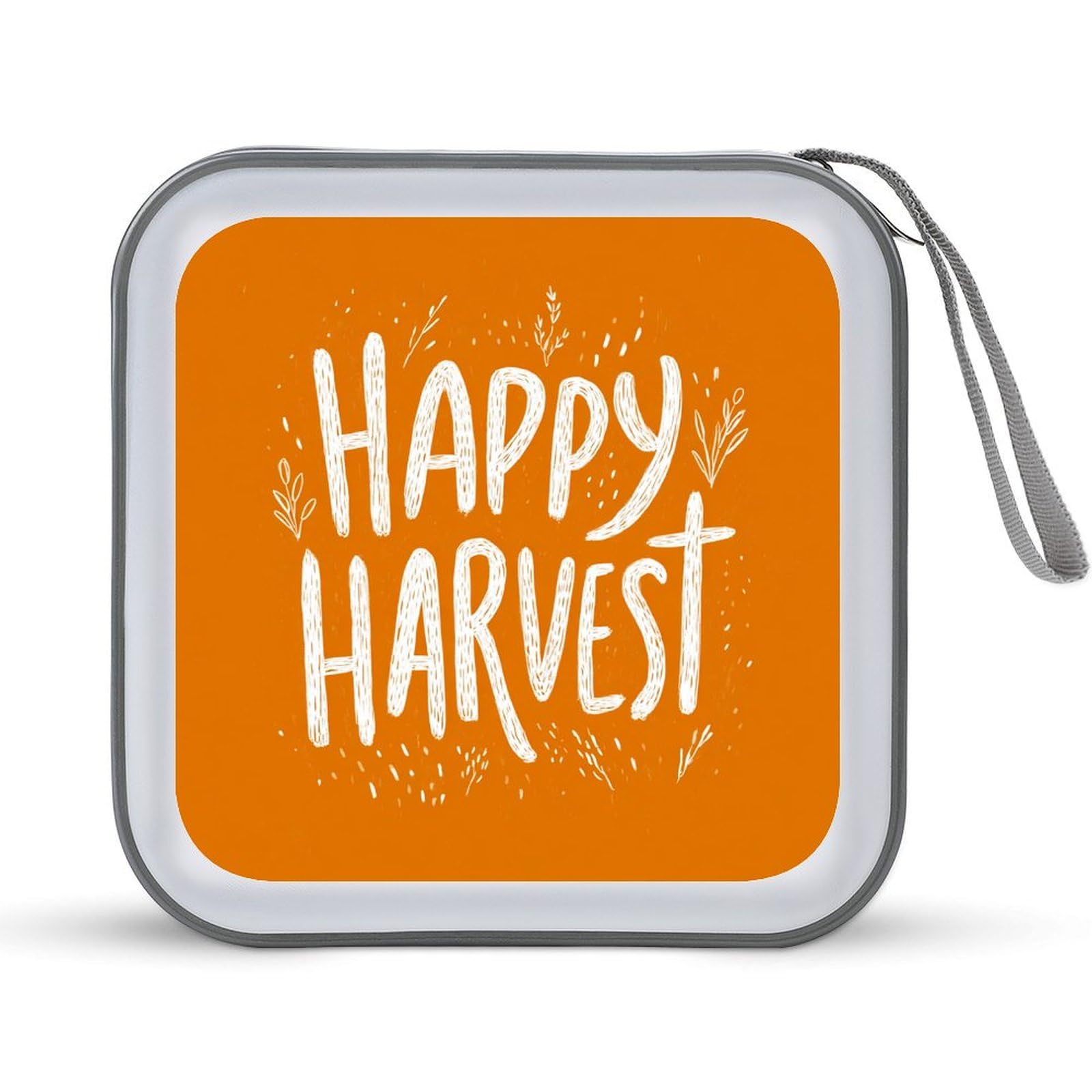 DuduYH HAPPY HARVEST on Orange CD Case DVD Storage Case Portable for Car Home Travel