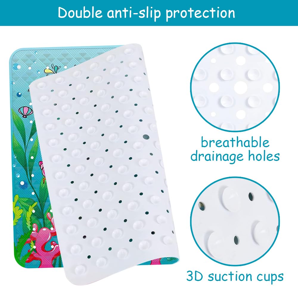 Tappeto da Doccia 53x53cm, Tappeto da Bagno Antiscivolo Bambini, Tappeto da Bagno Quadrato Antiscivolo,Tappeto da Doccia Antimuffa con Ventosa per Adulti e Bambini