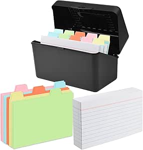 Index Card Box, Flash Card Box for 300 Cards A7 A8, Index Box Including ...