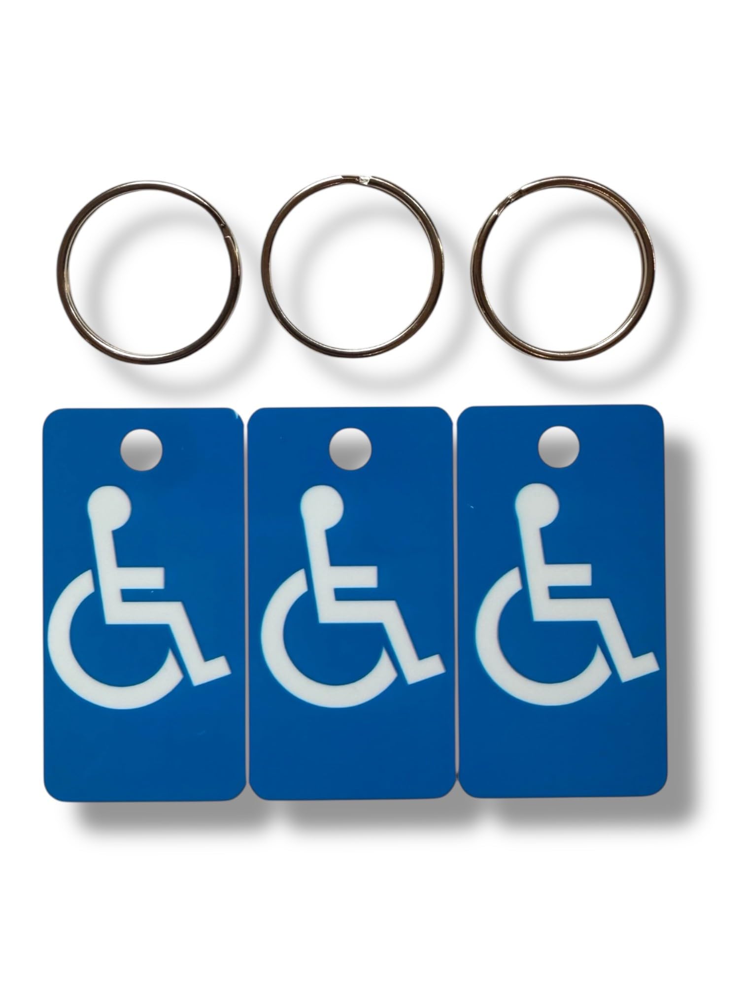 Pac Supplies Global Unisex Blue Disabled Keyring, 3 Tear-Off Tags, Keyring Included
