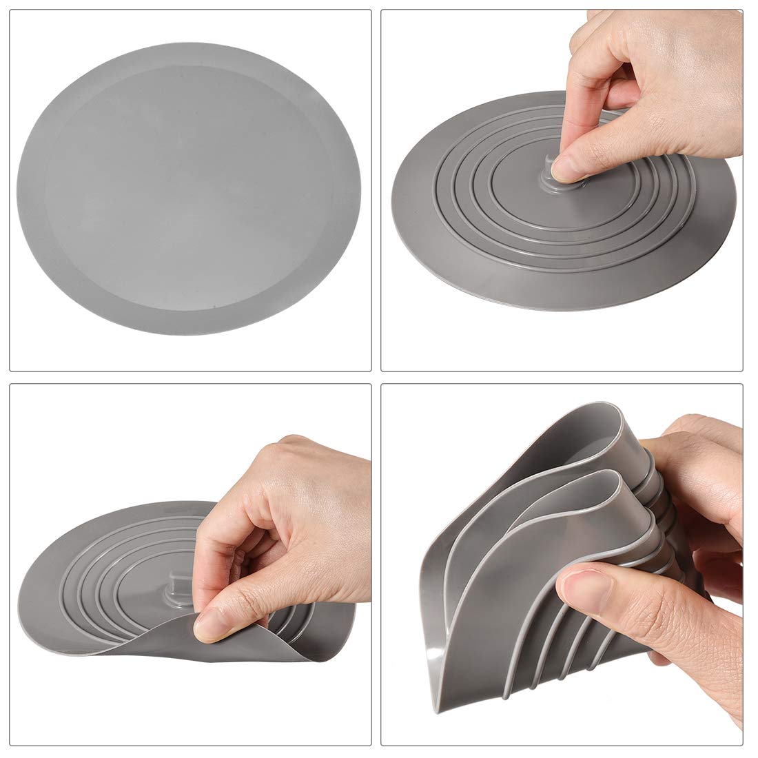 Tappo per Vasca da Bagno Universale, Tappo in Silicone per Lavandino, Doccia, Lavello, Blocca Scarico dell'Acqua, Diametro 13 cm, per Scarichi fino a 90 mm, Tappo Ventosa per Vasca, Fantasia