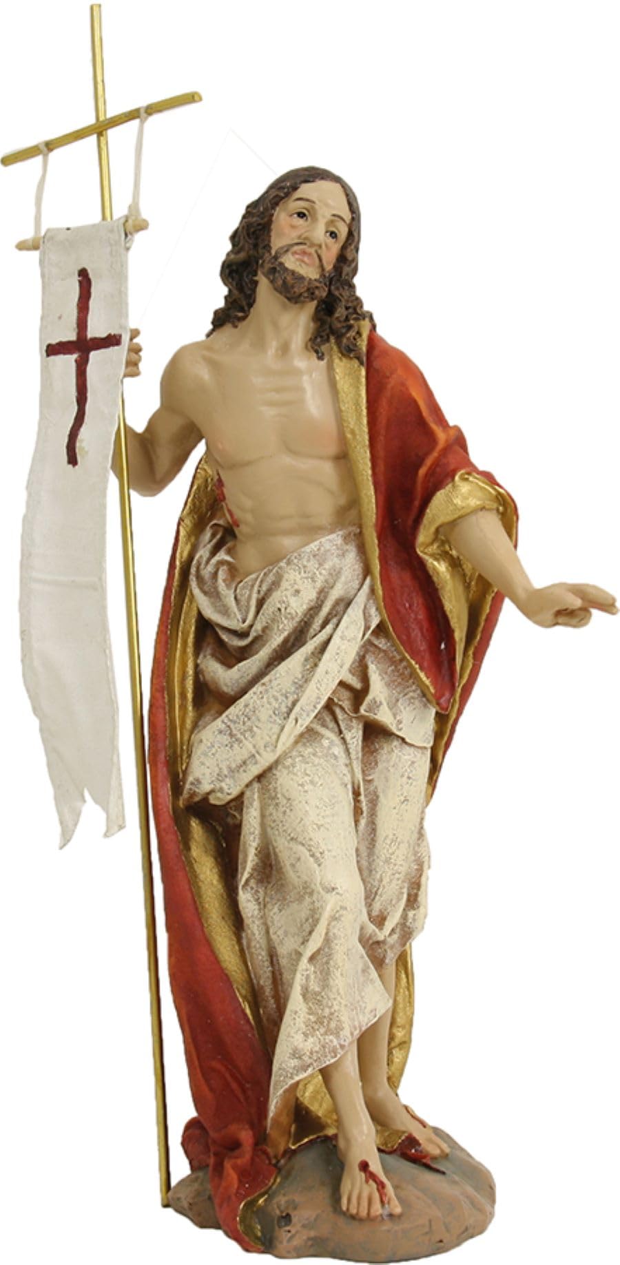 FADEDA 2X Jesus Auferstehung/Höhe:30 cm/handbemalt/detailgetreue Krippen Figuren - Weihnachten Tisch Dekoration Krippe Zubehör