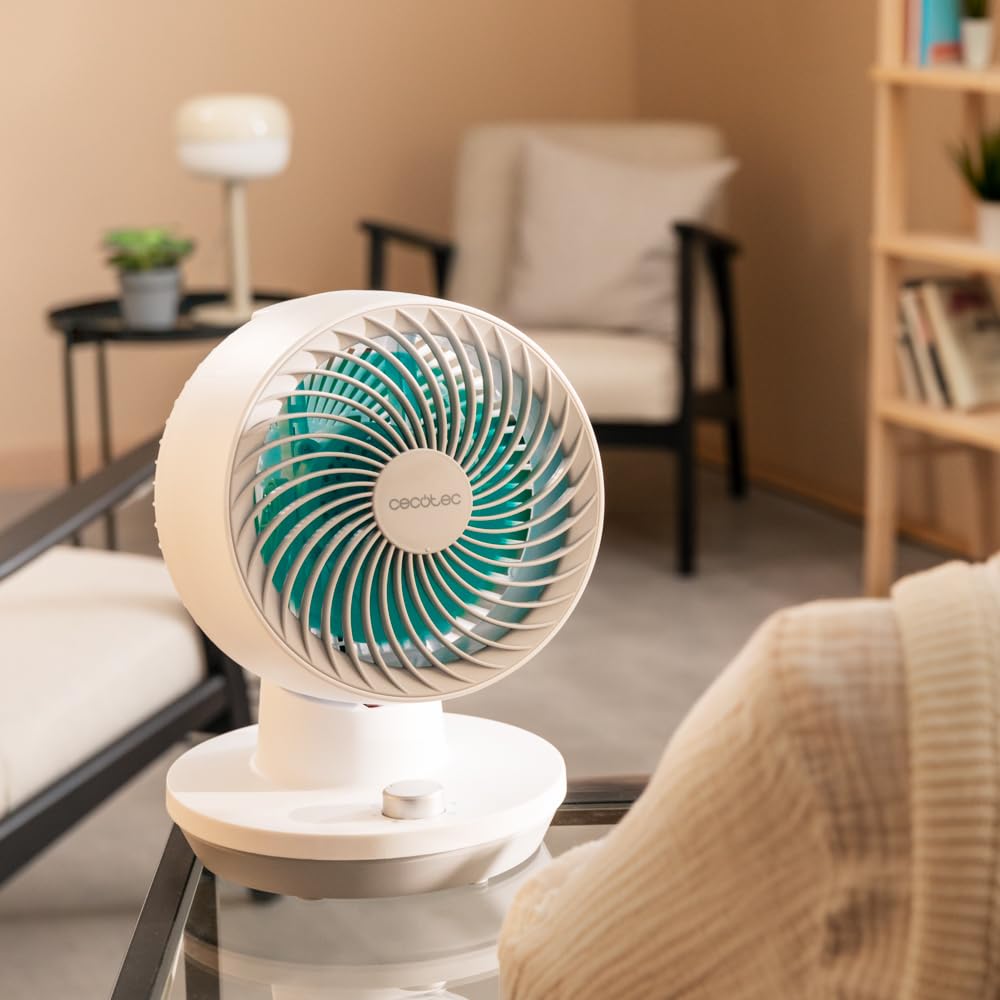 Cecotec - Ventilatore da Tavolo EnergySilence 800 Cyclone Desk, potenza 40 W, 8 pollici, 3 velocità, oscillazione automatica 60º, inclinazione regolabile 90