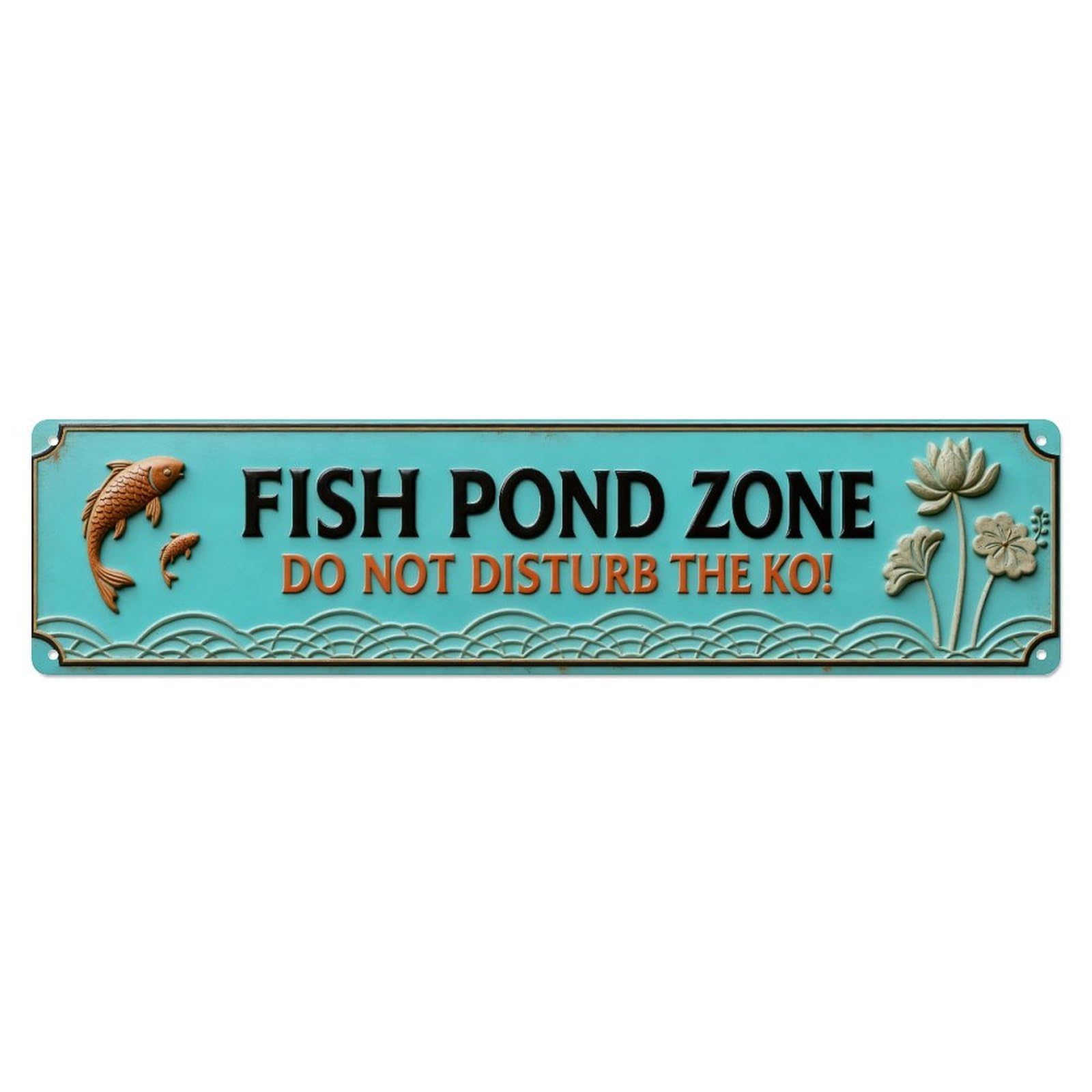 Fish Pond Zone Sign Metal Tin Sign Plaque