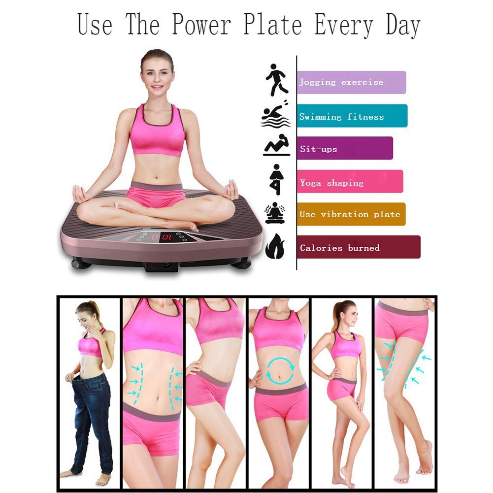 Pedane vibranti Fitness Pedana Vibrante 99 Livelli Macchina Vibrante per Esercizi per Tutto Il Corpo per dimagrire Tonificante Benessere (Rosa)