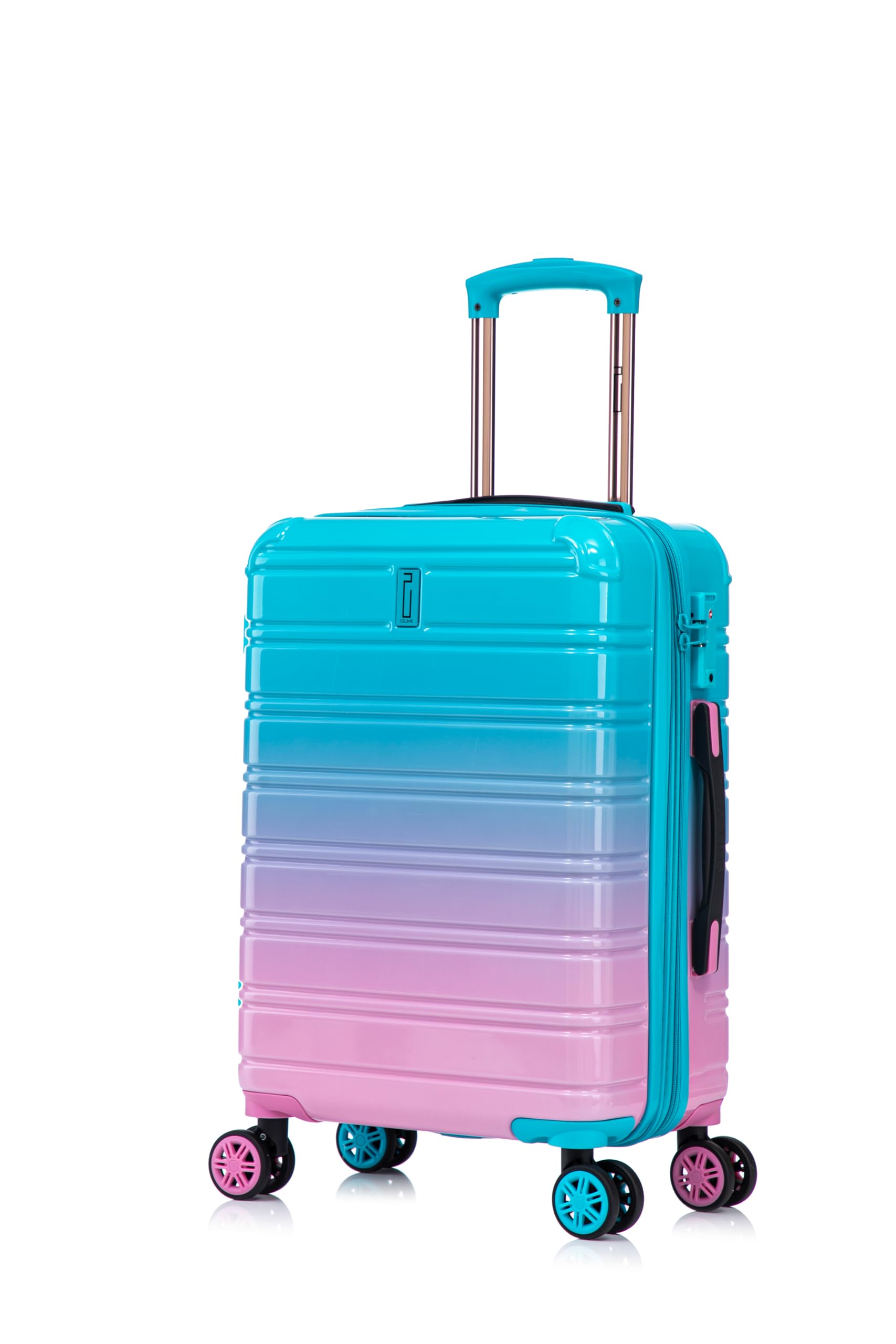 CELIMS - Maleta de Policarbonato | Maleta de Viaje Cabina | Maleta Cabina 55x40x20 cm | Trolley Cabina | Degradado Turquesa