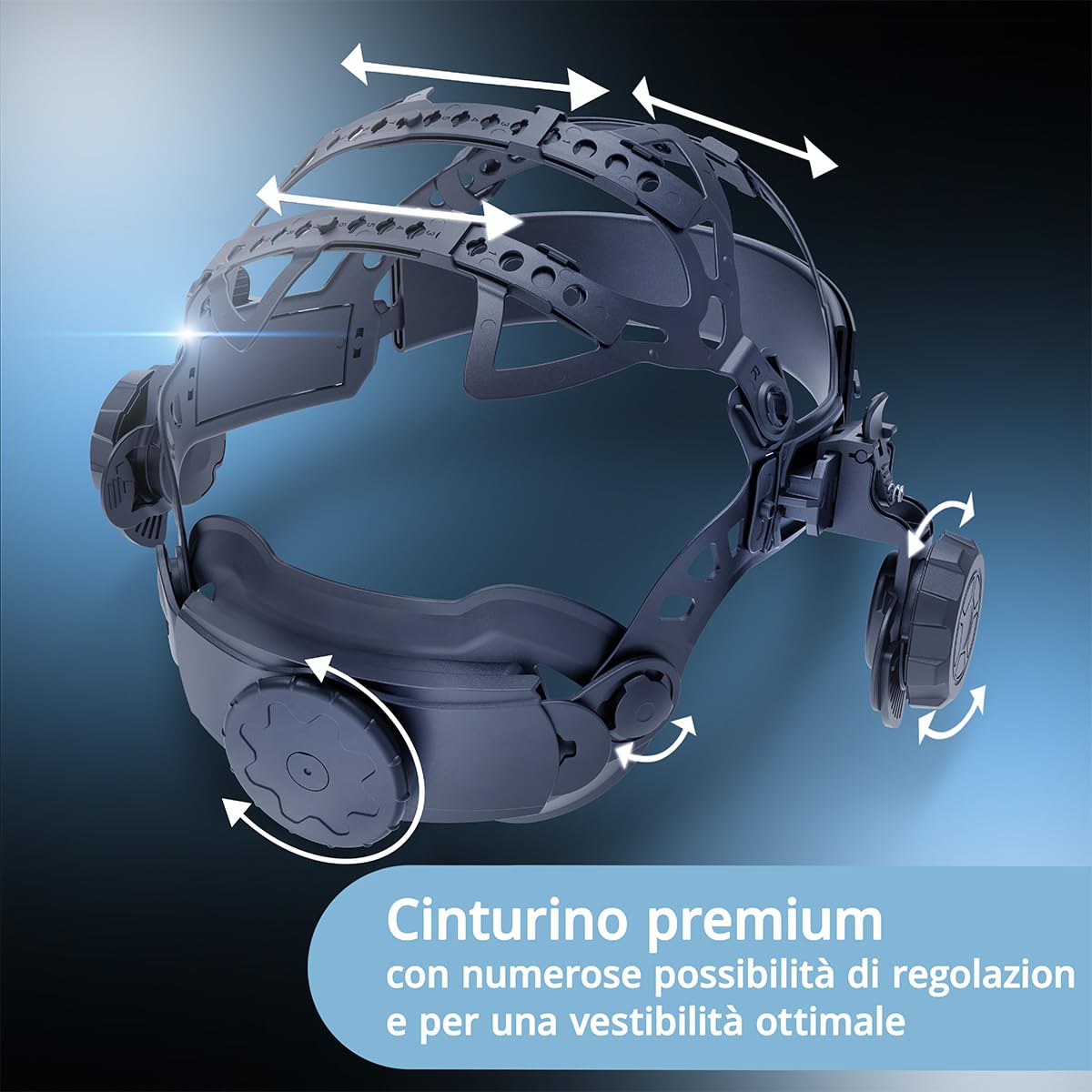 STAHLWERK Casco per saldatura automatico 3 in 1 Master Air, casco per saldatura con aria fresca, controllo di funzionamento tramite Bluetooth, riproduzione dei colori True-Colour, oscuramento da DIN 4