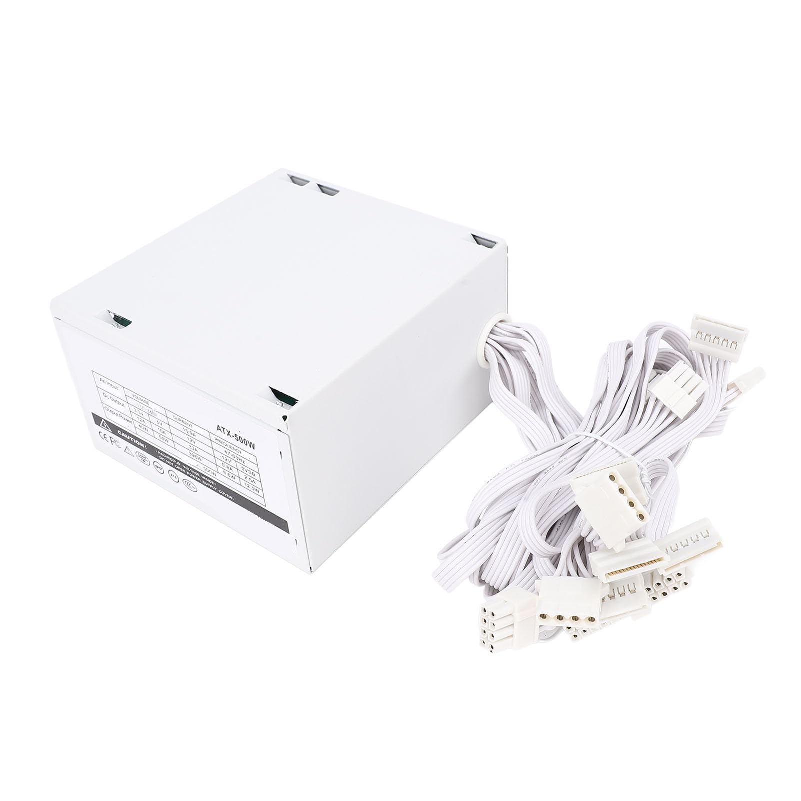 Brrnoo Alimentatore 500W Efficiente per PC Desktop, Connessioni Complete