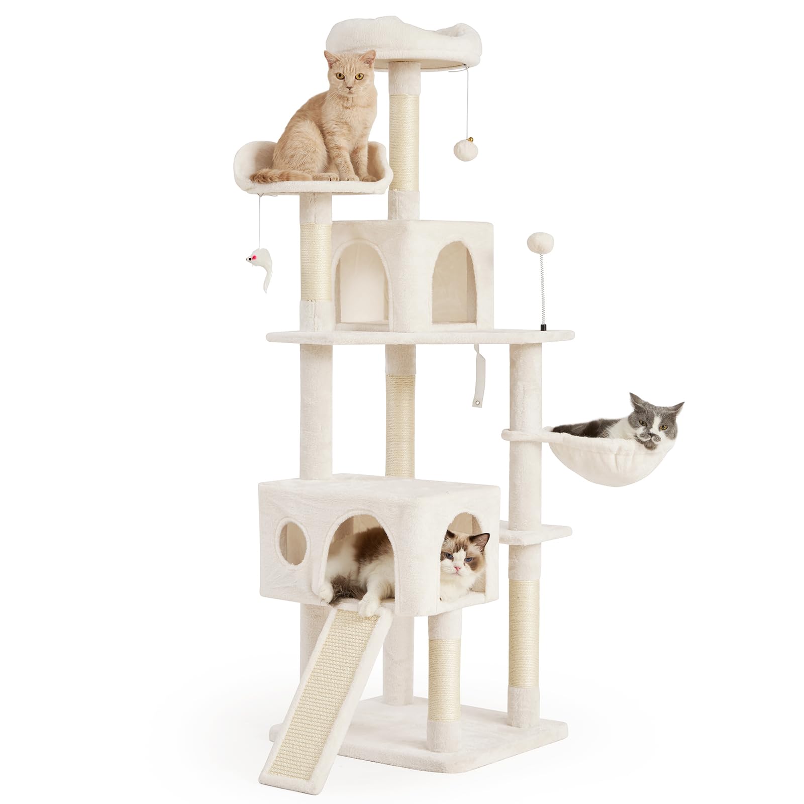 Amazon.co.jp: AIFY キャットタワー 大型猫用 多頭飼い 省スペース