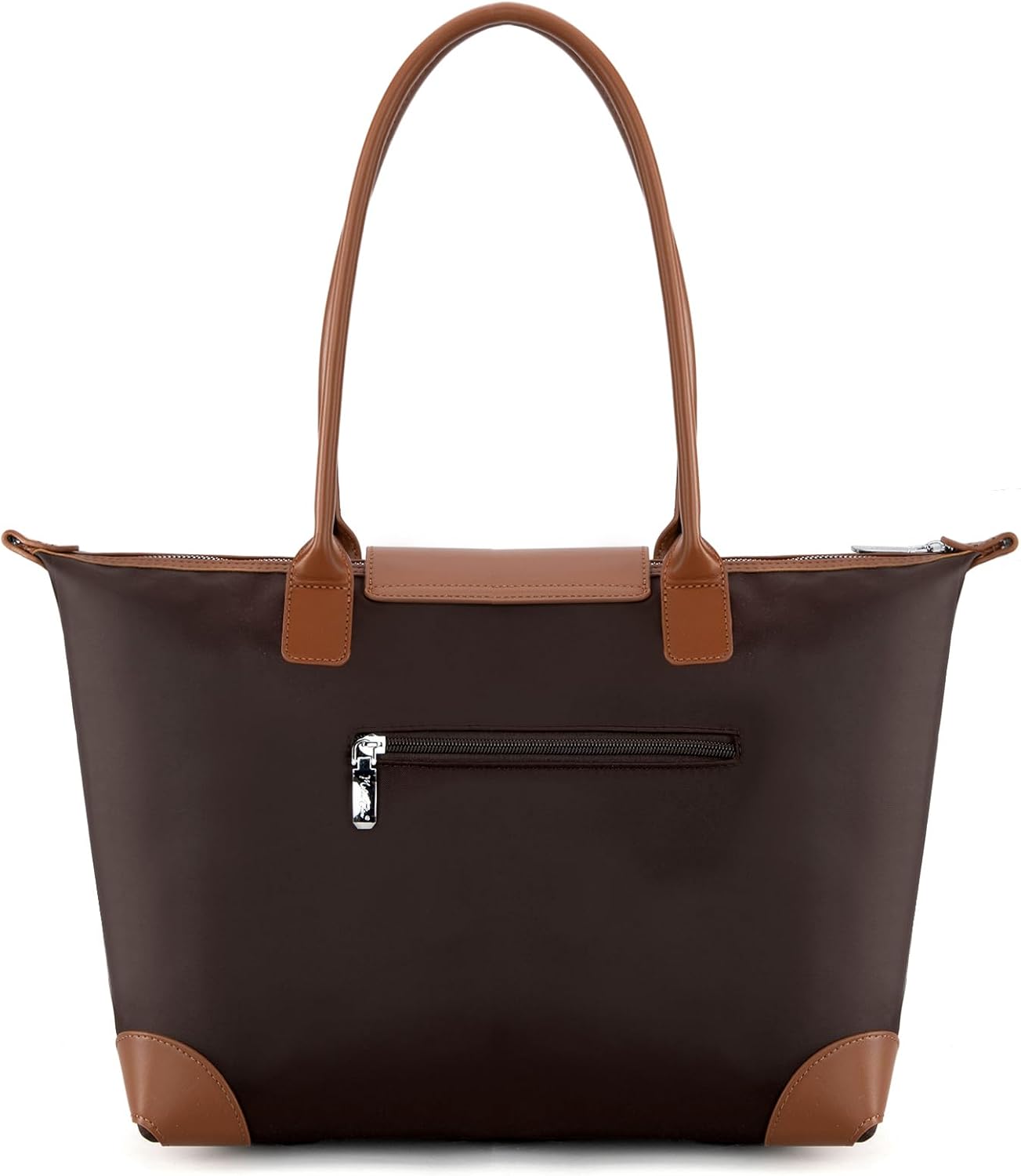 Milan Chiva Nylon Tote Bag for Women Large Shoulder Bag with Zipper Lightweight Foldable Work Tote - Image 4