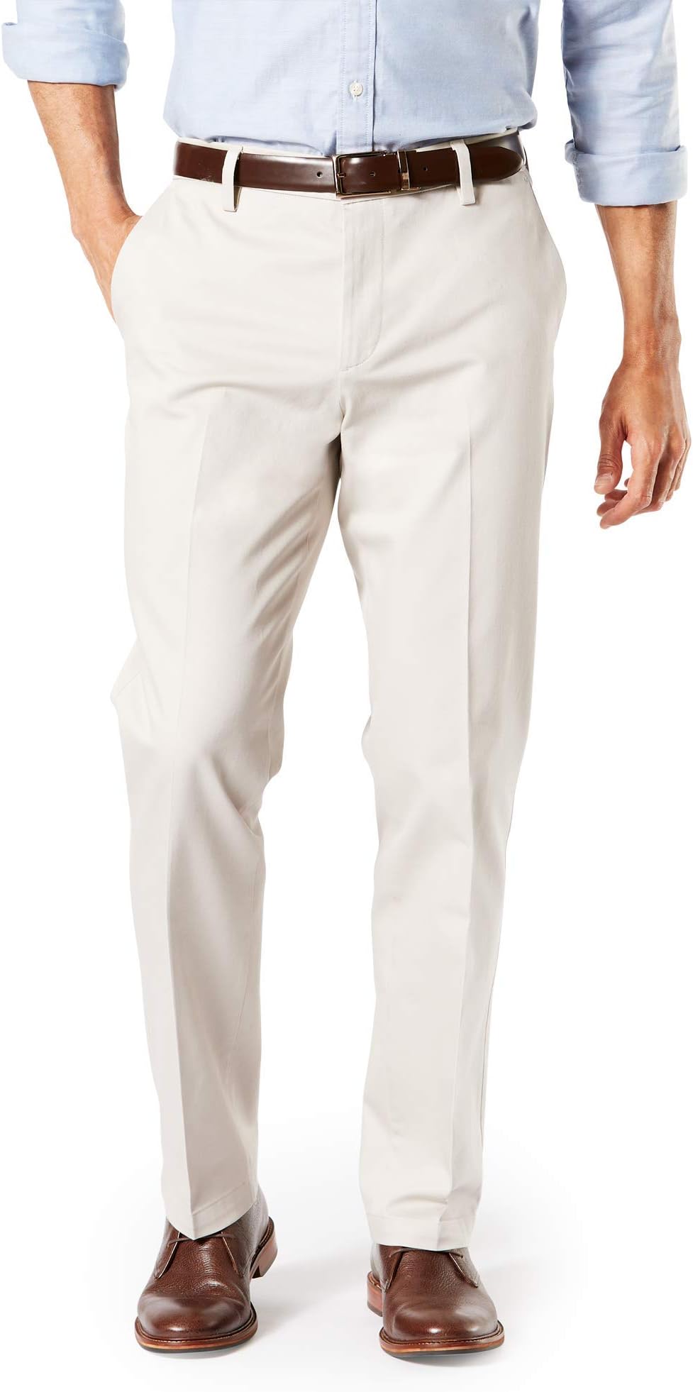 Dockers Men's Straight Fit Signature Lux Cotton Stretch Khaki Pant Creased
