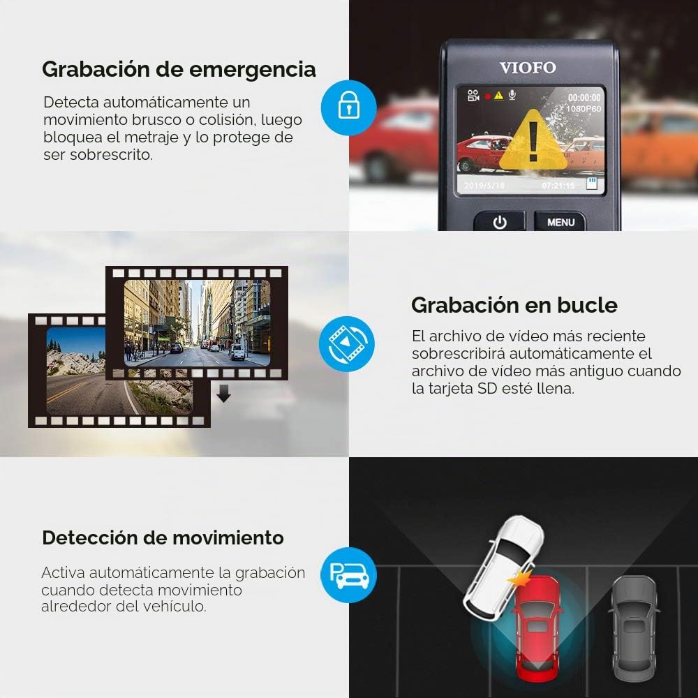 VIOFO A119 V3 2560 x 1600P Quad HD + Cámara de coche con GPS y DVR CPL
