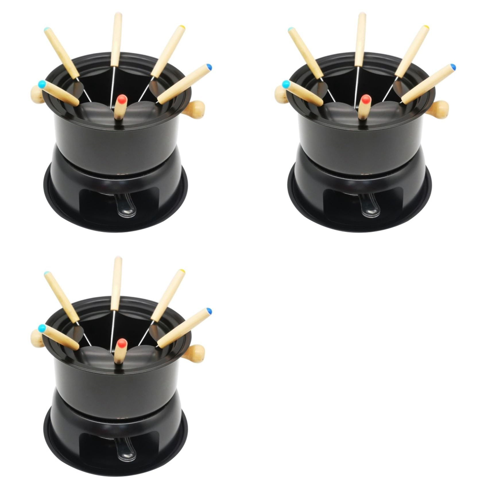 Vjsujehgy 3X Chocolate Fondue Maker Set Multifunction Carbon Steel Ice Cream Chocolate Cheese Hot Pot Melting Pot Fondue Set