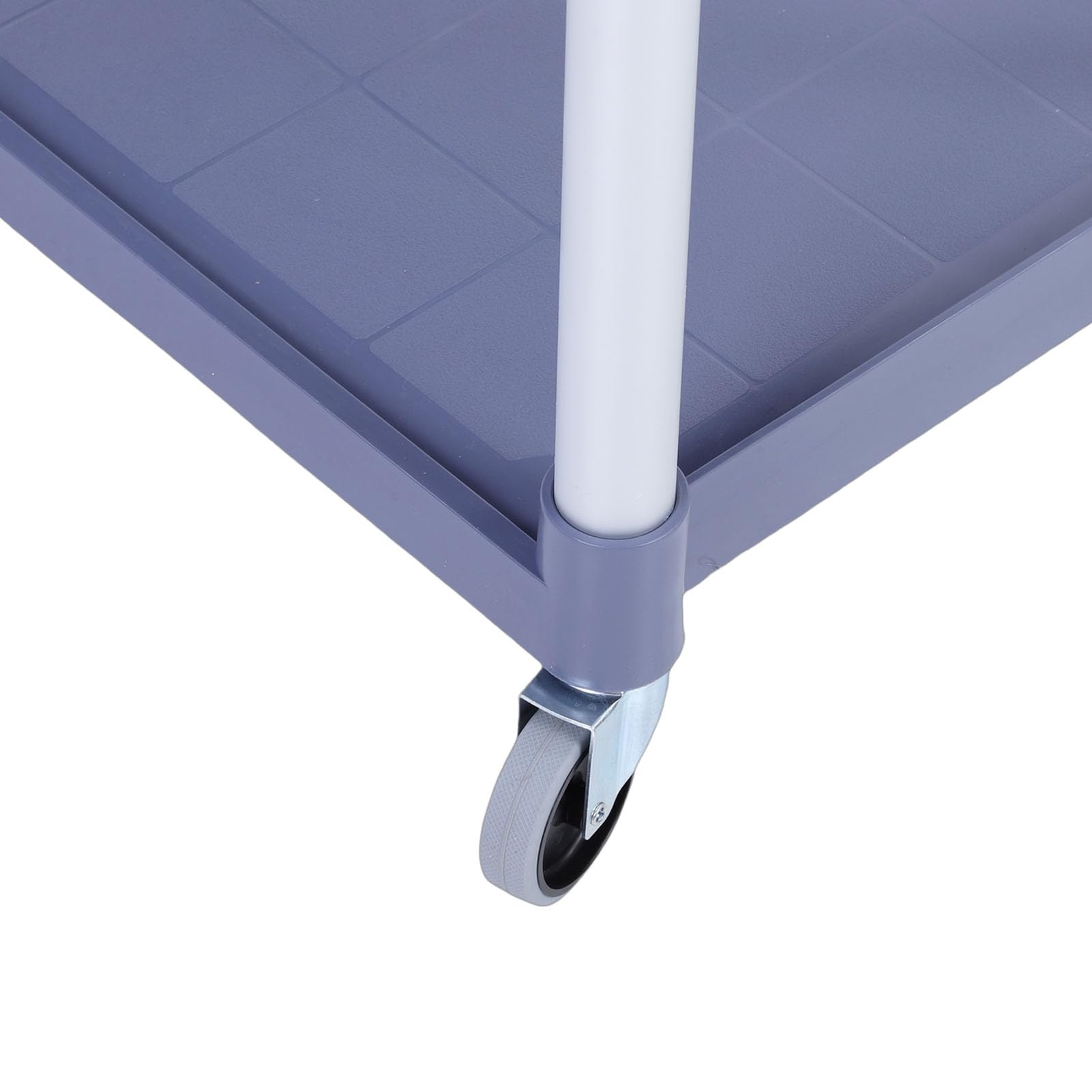 Carro Utilitario de Plástico de 3 Estantes, Color Gris Medio, Resistente, con Ruedas, Ideal para Laboratorio, Almacén, Garaje, Cocina o Restaurante.
