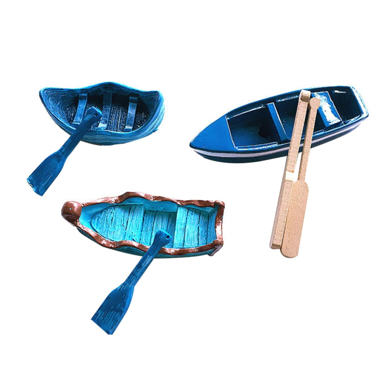 VICASKY 3Sets Resin Boat Model Lifelike Simulation Nautical Decor for Home Garden and Outdoor Landscape for Creating Fairy World Your Space