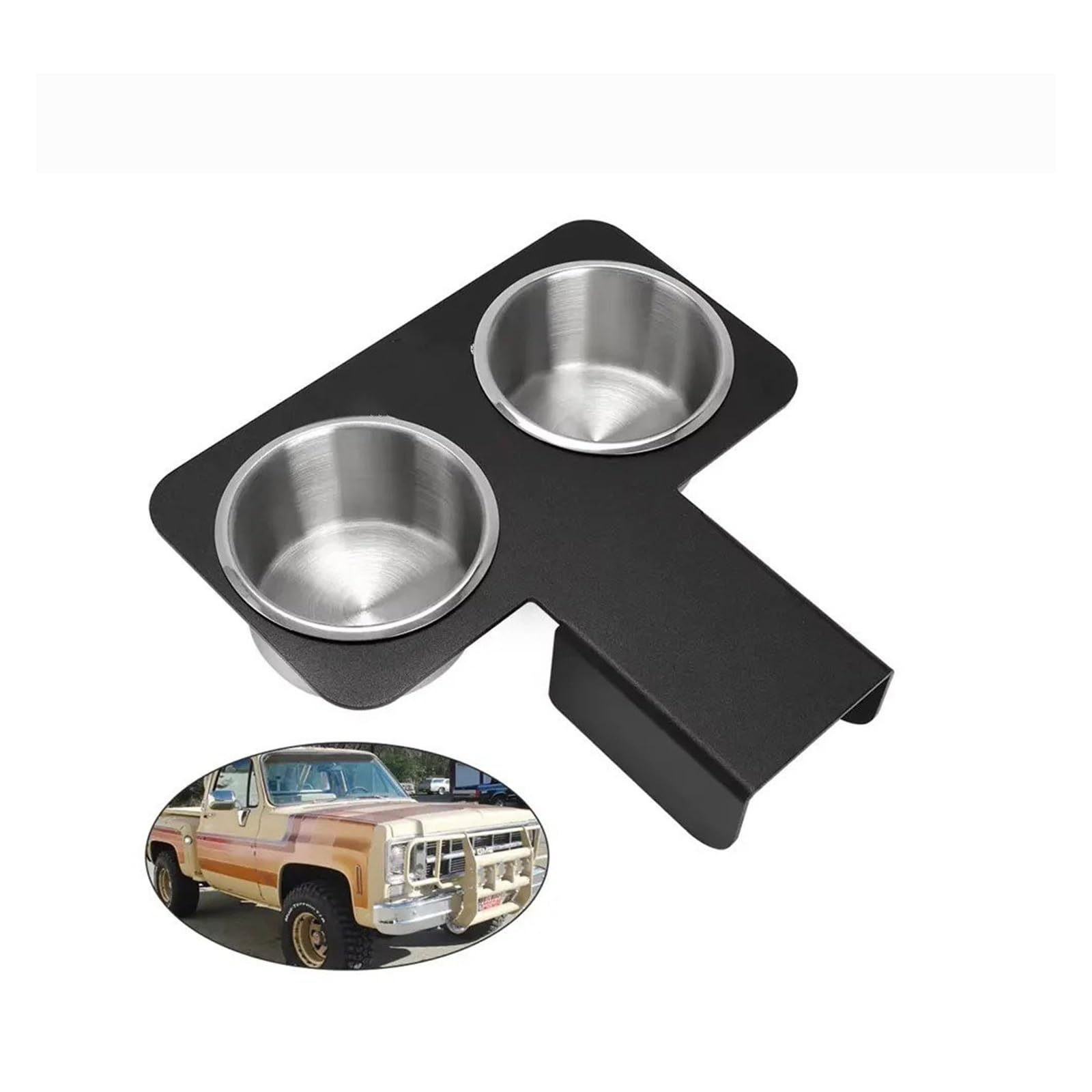 Porta Vasos Universal Coche para Chevy para Gmc Square Body Pickup Truck 1973-1987/1991 Portavasos Negro con Dos Portas Botellas Coches