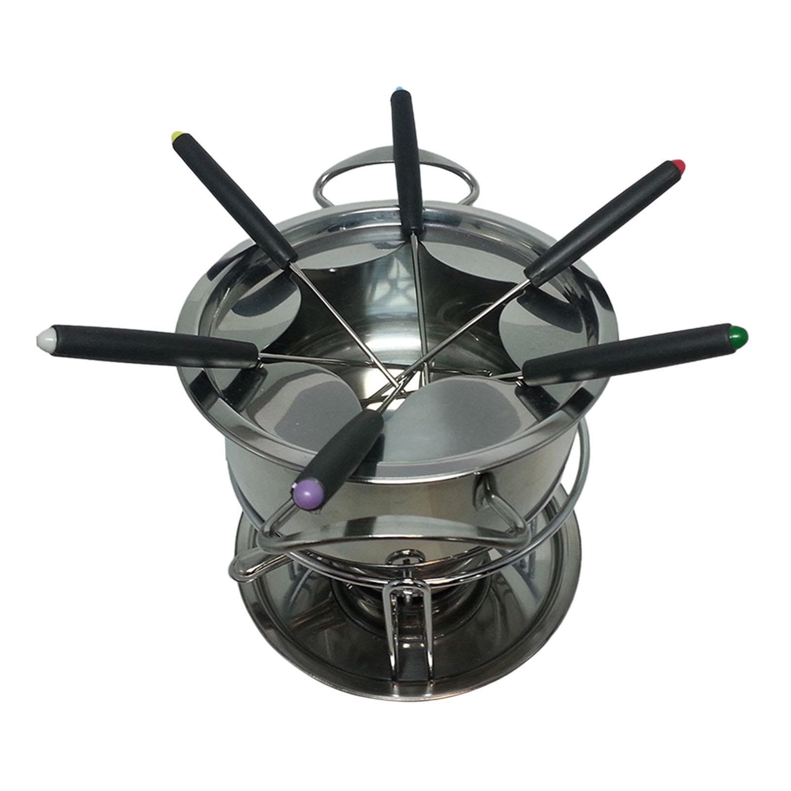 Service à Fondue pour Bouillon, Fromage et Chocolat à Faire Fondre, pour des Moments conviviaux et Chaleureux. Bougie Chauffe-Plat Incluse. Appareil