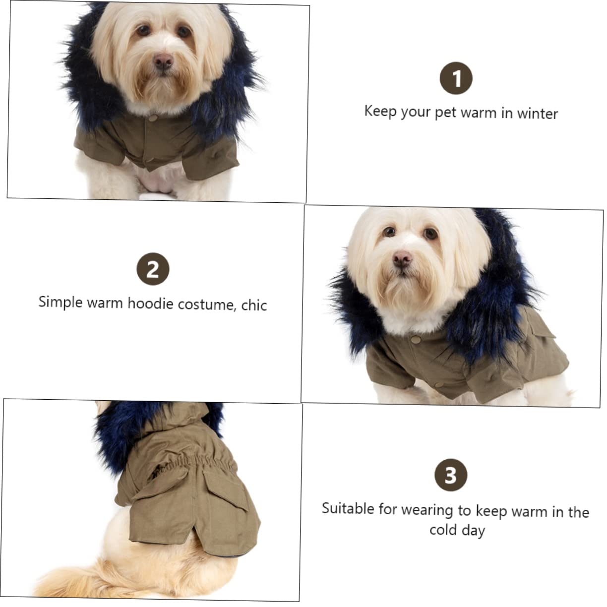Felpa per Cane in Cotone Caldo Cappuccio Xl Militare | Morbida e Confortevole, Delicata sulla Pelle, Adatta a Cani e Animali, per Inverno e Festività