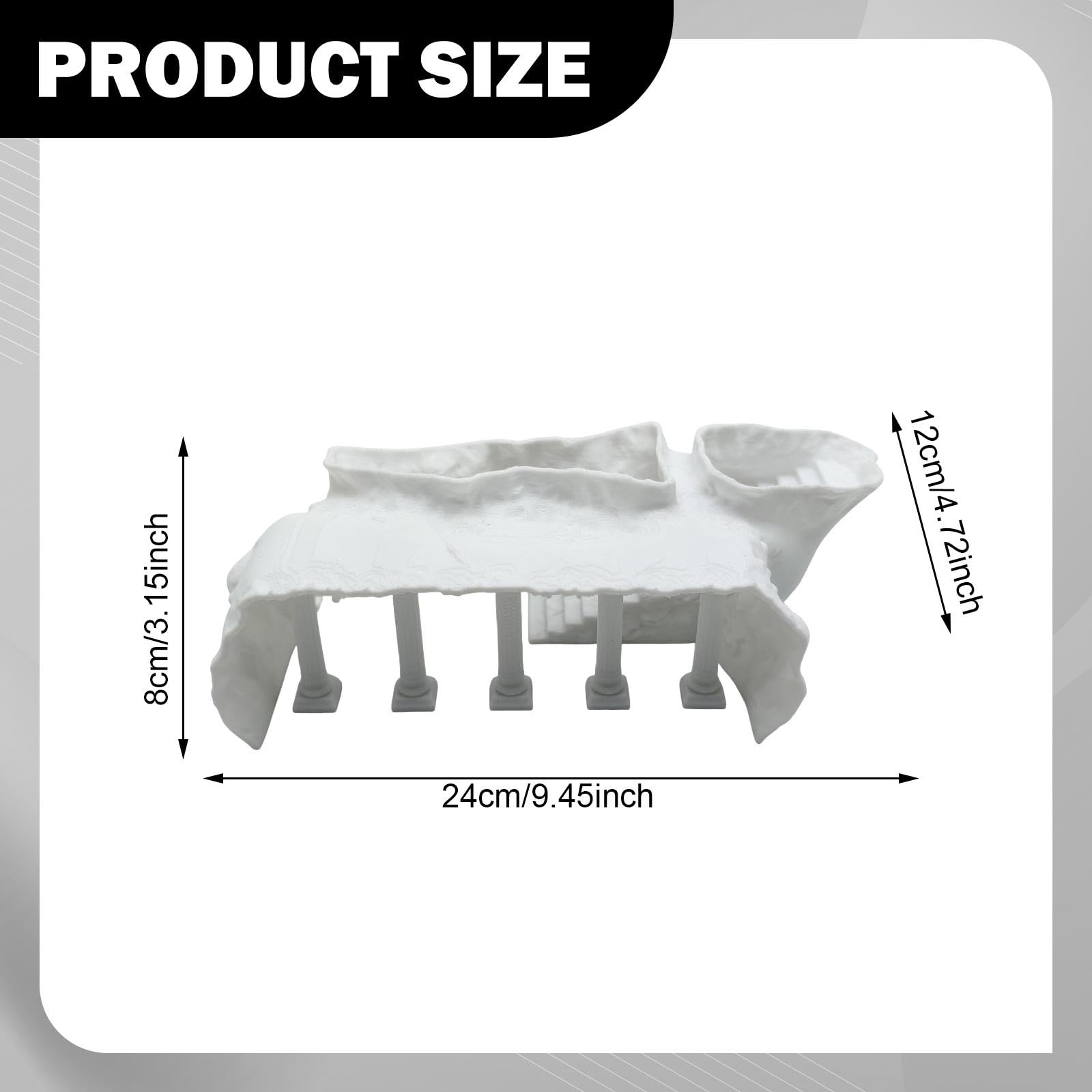 F Fityle Colonne Romaine Souterraine pour Aquarium - Décoration D'aquarium Robuste et Créative - Cachette - Accessoires pour Aquarium (Poissons et Crevette, L White