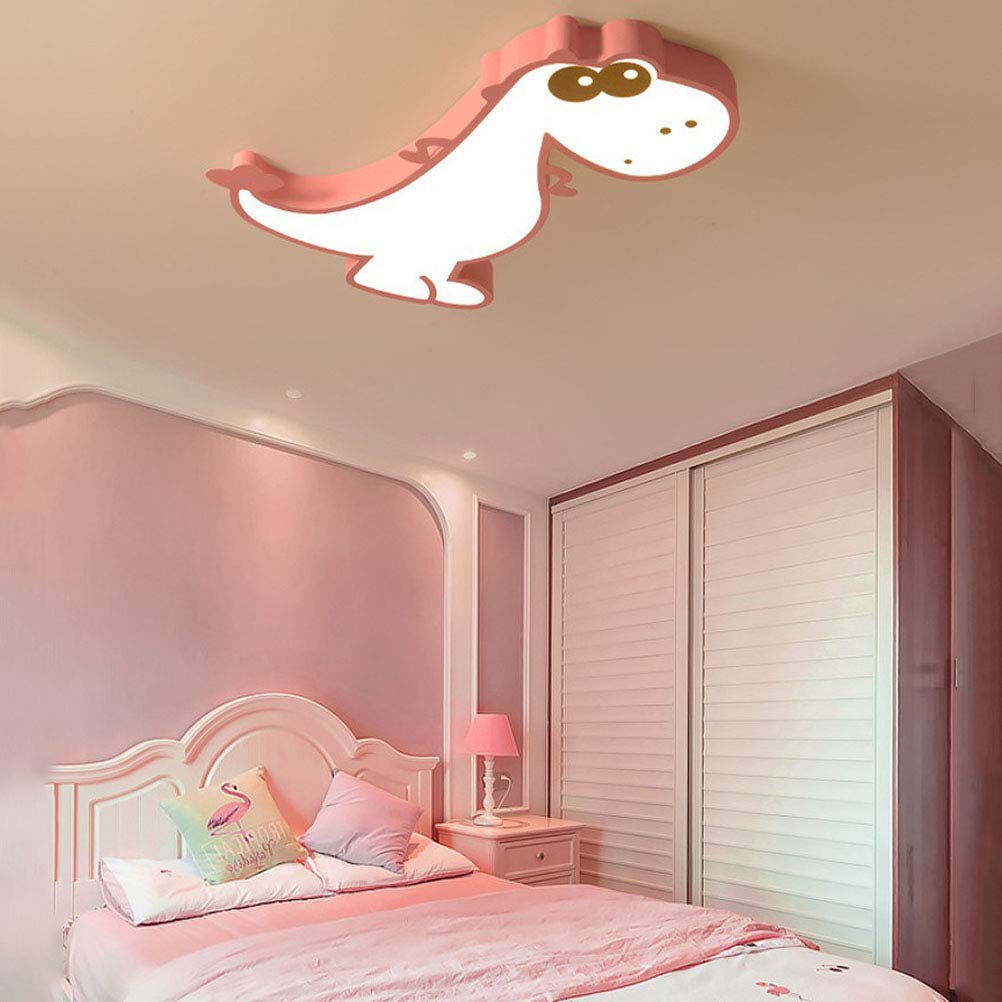 Lámpara de techo LED niños Lámpara de dinosaurio animal de dibujos animados Lámpara de habitación de niños de niña y niño regulable sin escalonamientos control remoto 32W ligero de techo dormitorio