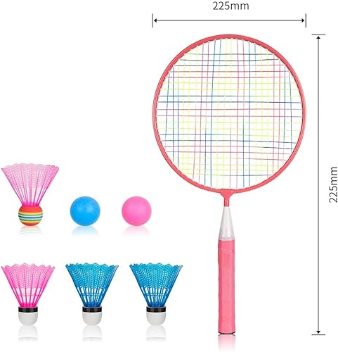 Miniatura 6 de Ksera - Juego de raquetas de bádminton para niños 1 par ligero y robusto para raquetas de bádminton para niños principiantes al aire libre con 4