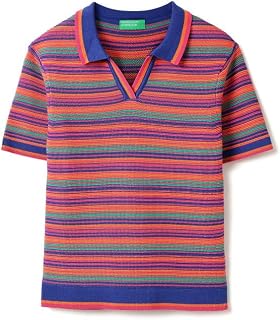 United Colors of Benetton Regular Fit Johny Collar Striped Polo T-Shirt Multicolour Price In India