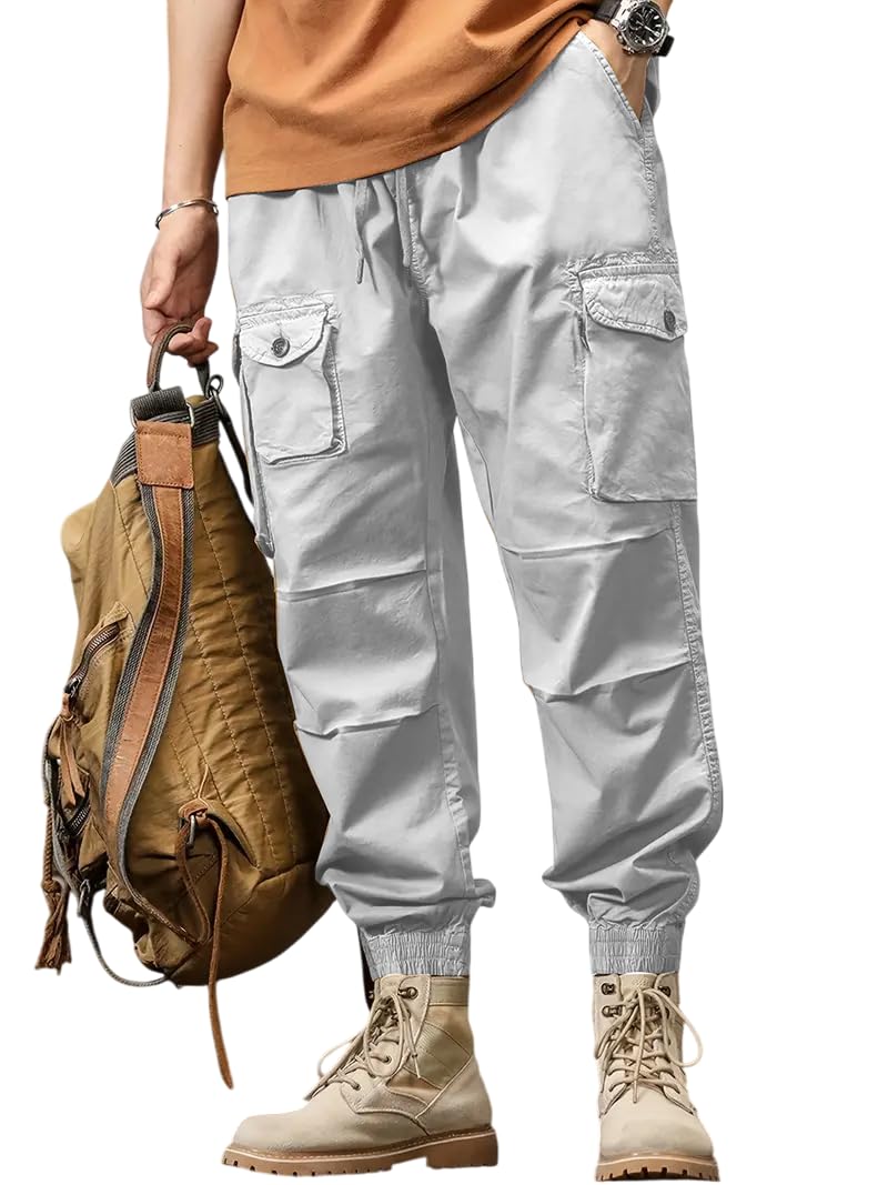 Men Cotton Cargo Trouser ||Joggers Cargo for Men|| Mens Multi Pocket Cargos Pants-image-9