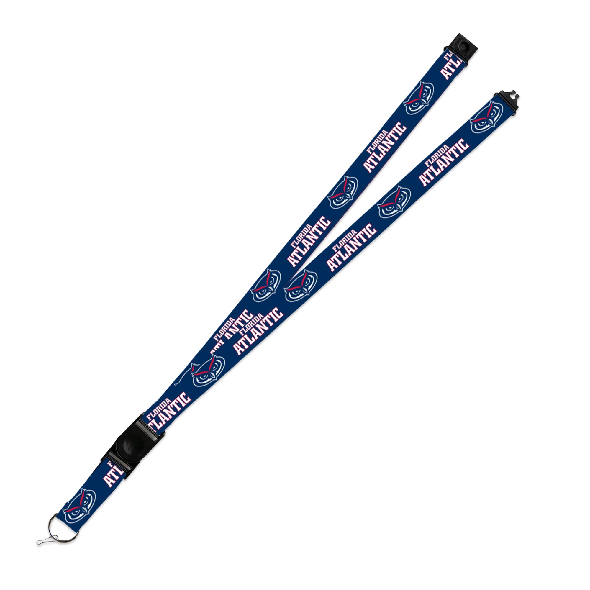 Rico IndustriesNCAA Florida Atlantic Owls FAU Team Color 18" x 1" Premium Unisex-Adult Safety Breakaway Lanyard, Florida Atlantic Owls - Blue, 18" x 1"