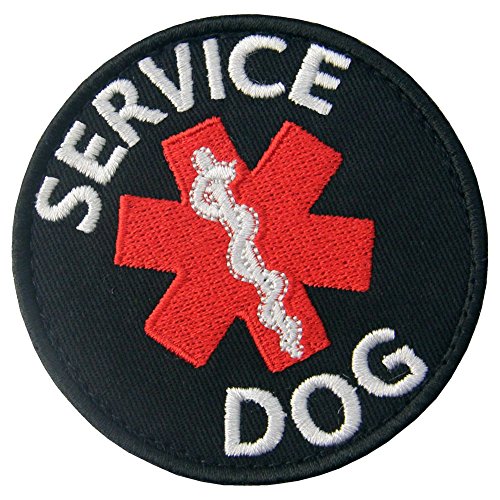 Service Hund Arzt Sanitäter Stern des Lebens Westen/Geschirre Bestickter Aufnäher mit Haken- und Flauschbänder